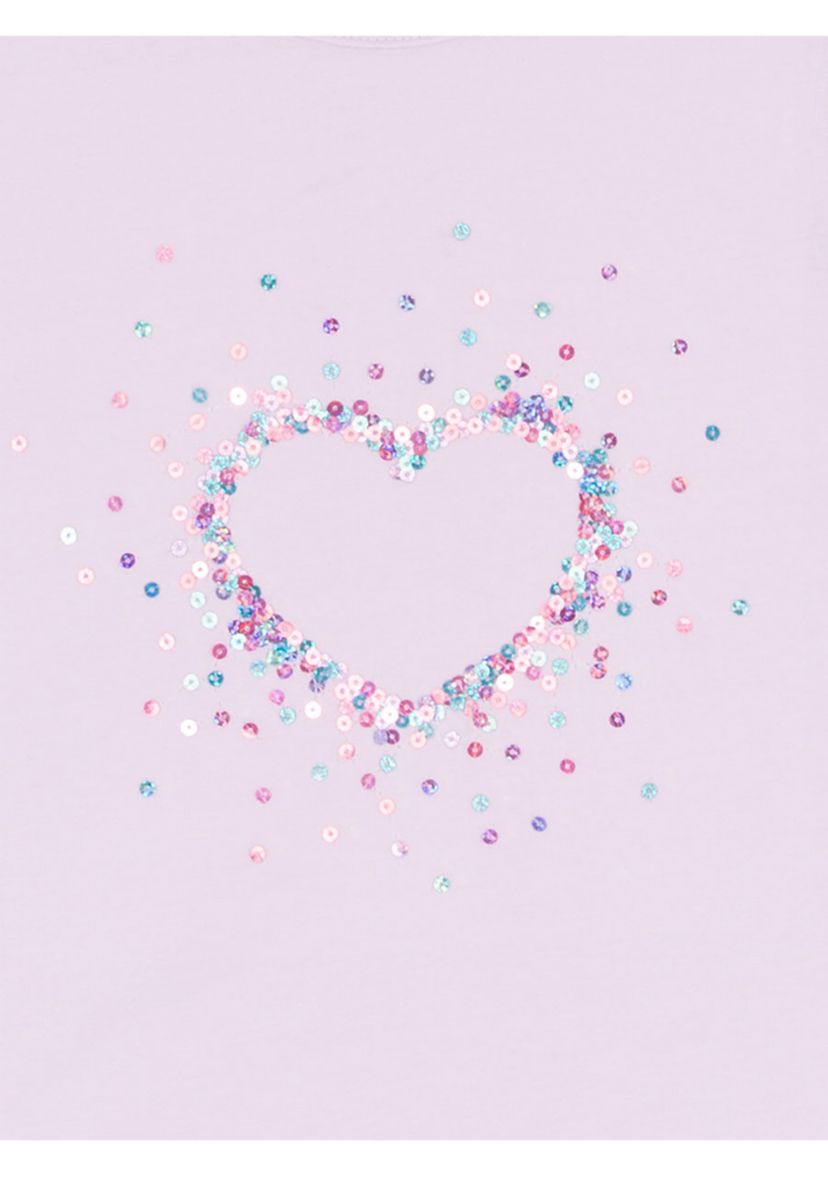 Girls 4-6x Sequin Jacket, Skirt and Heart Graphic T-Shirt 