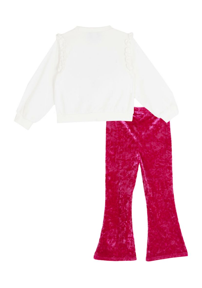 Girls 4-6x Jingle Belle Top and Velvet Bell Bottom Legging Set 