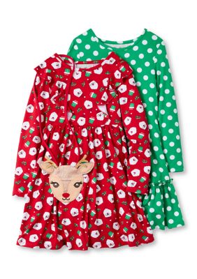 Girls 4-6x Holiday Dress Set