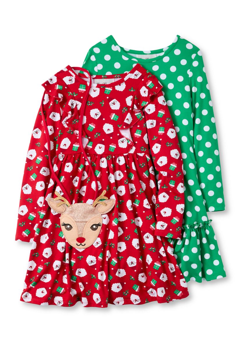 Girls 4-6x Holiday Dress Set
