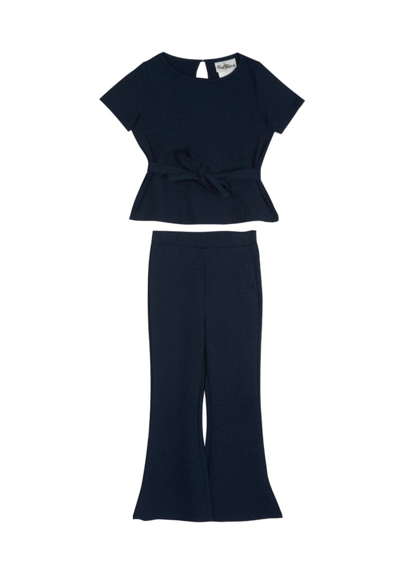 Girls 7-16 Peplum Top and Bell Bottom Pants Set 