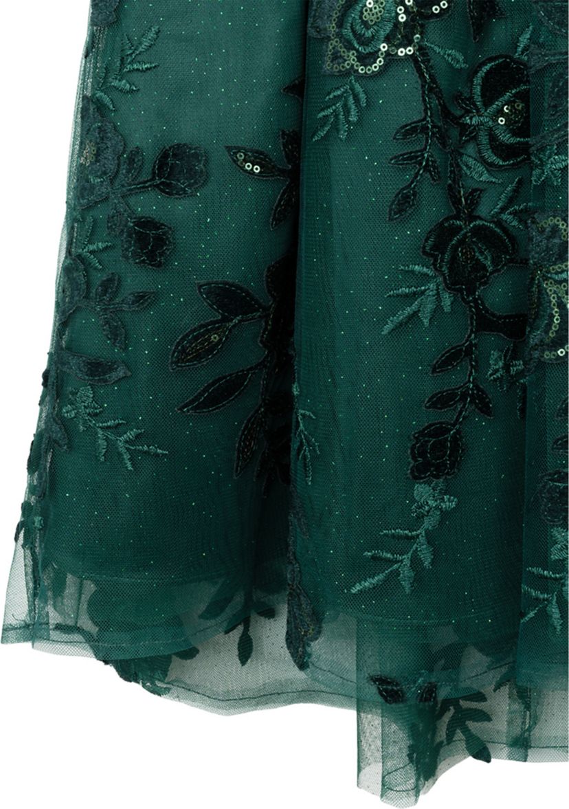 Girls 7-16 Velvet Sequin Floral Dress