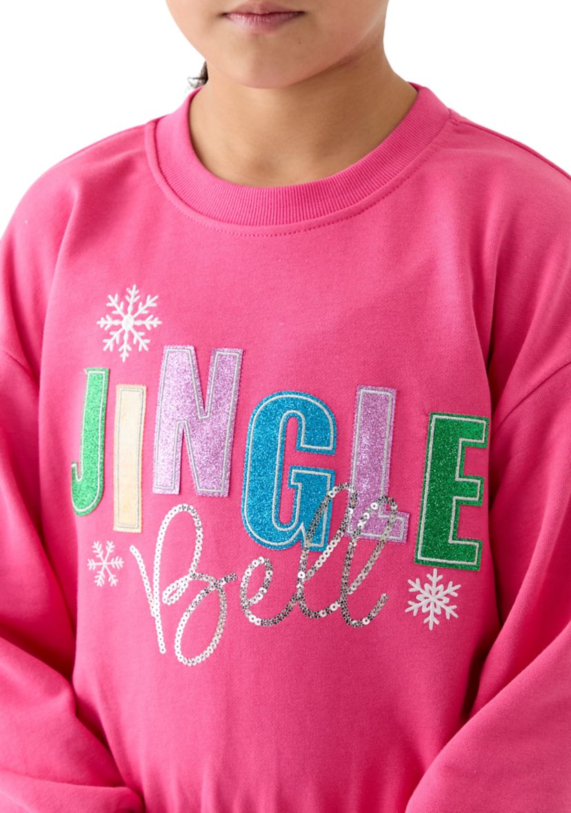 Girls 7-16 French Terry Sweatshirt and Velvet Pants Set