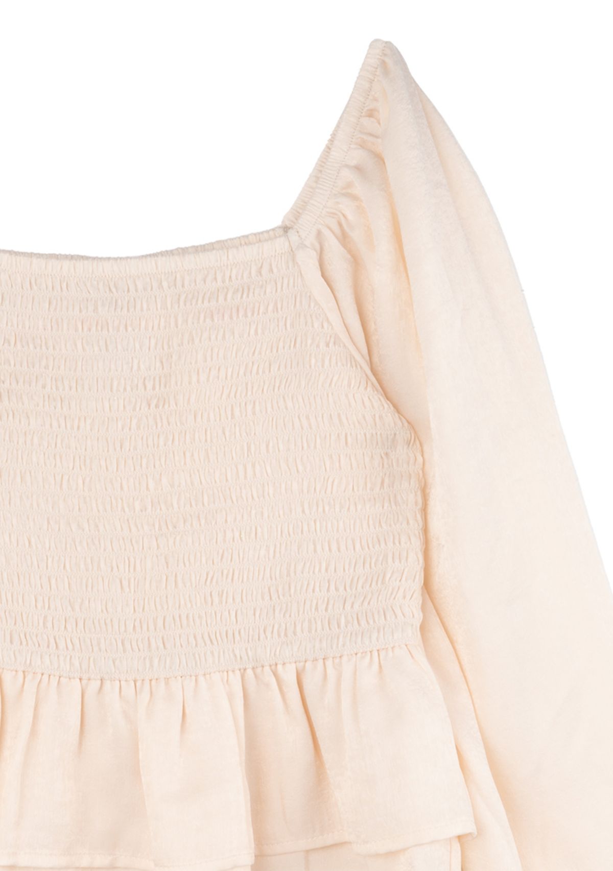 Girls 7-16 Smocked Babydoll Top and Velvet Pants Set