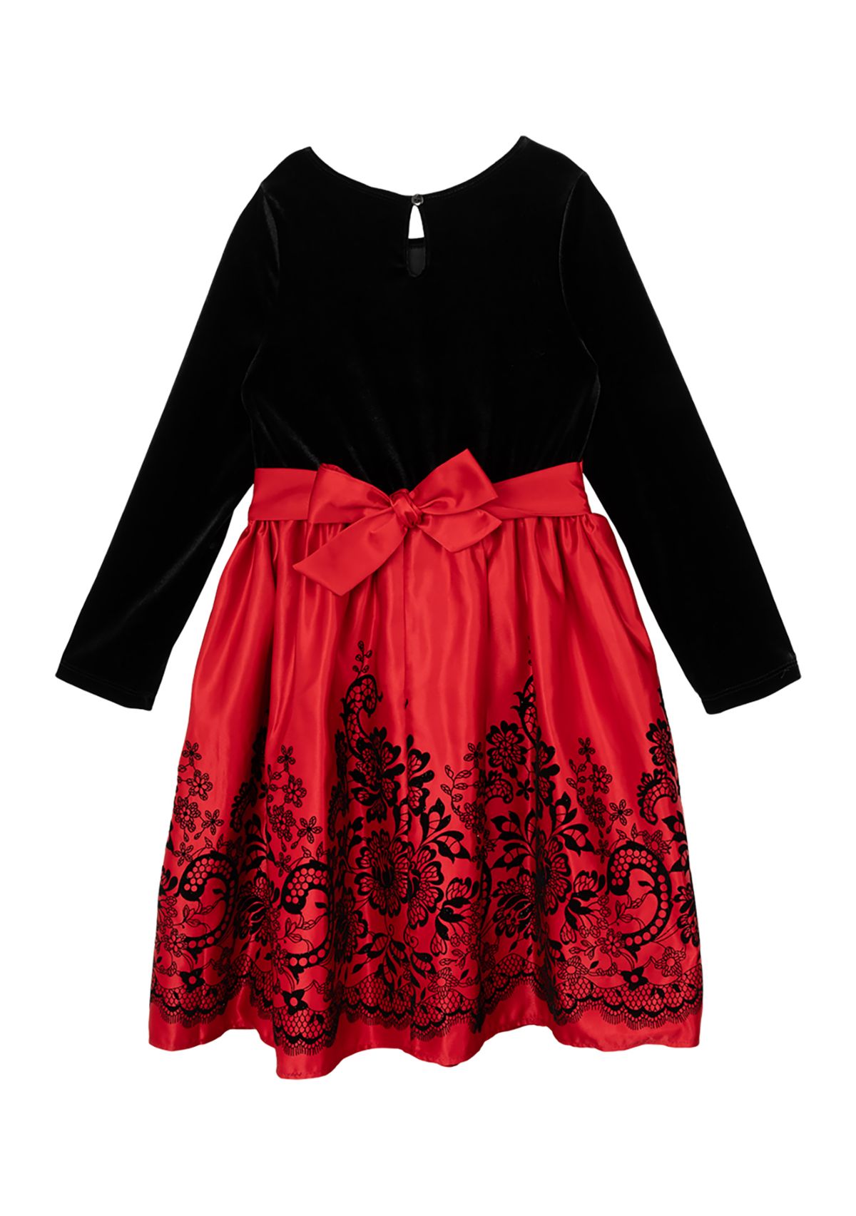 Girls 7-16 Velvet Bodice Satin Skirt Dress