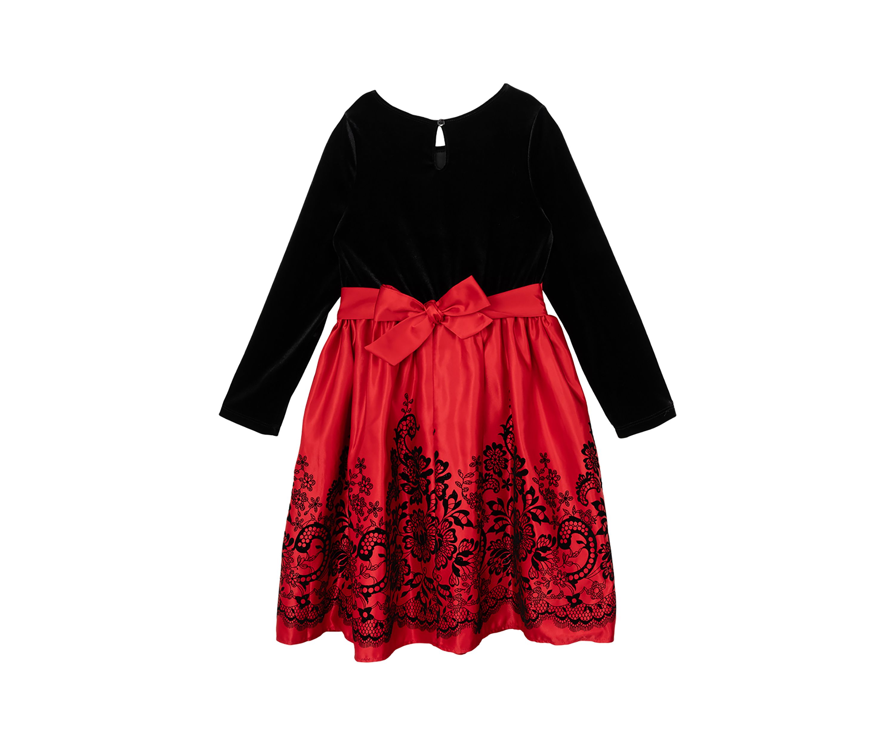Girls 7-16 Velvet Bodice Satin Skirt Dress