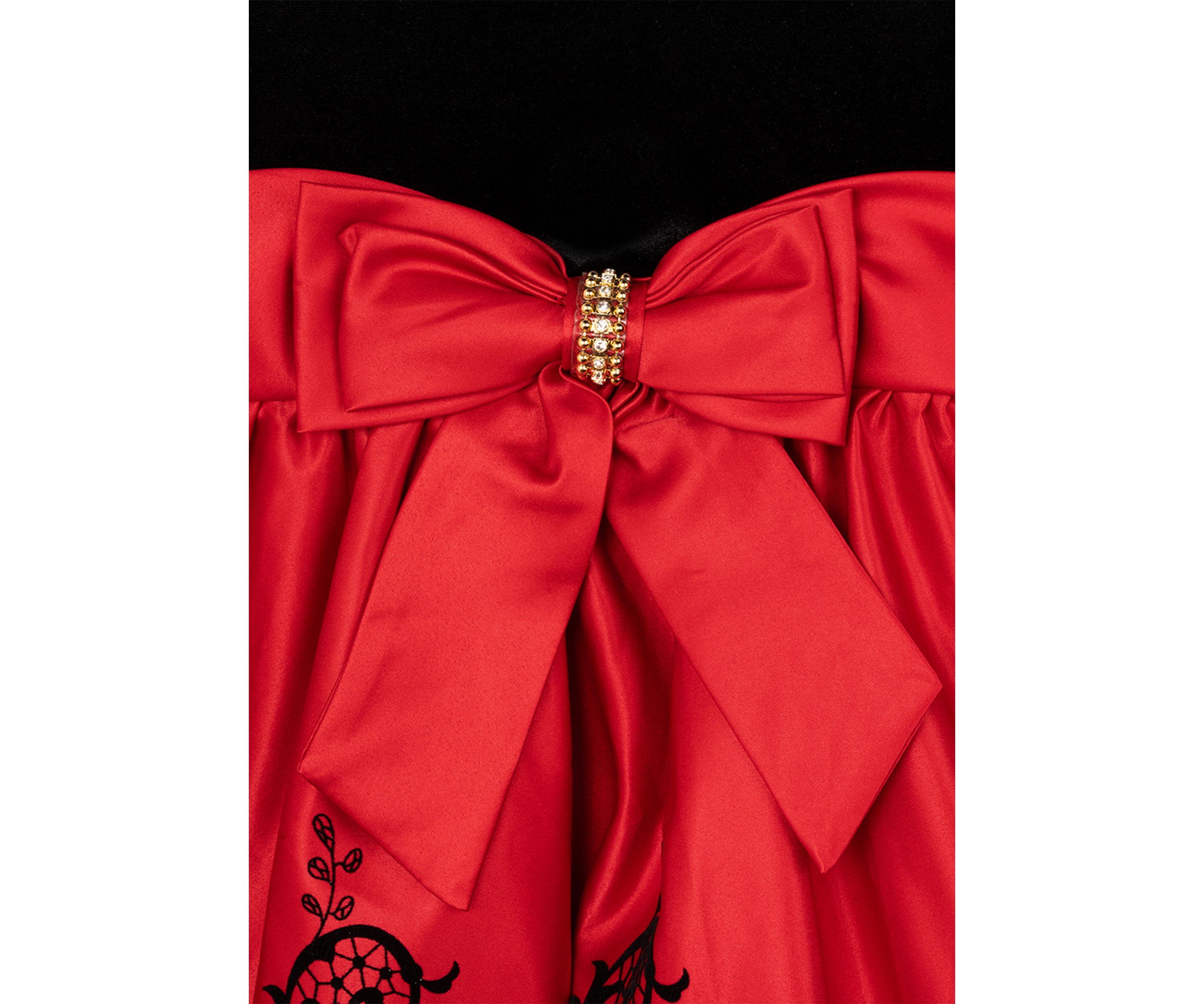 Girls 7-16 Velvet Bodice Satin Skirt Dress