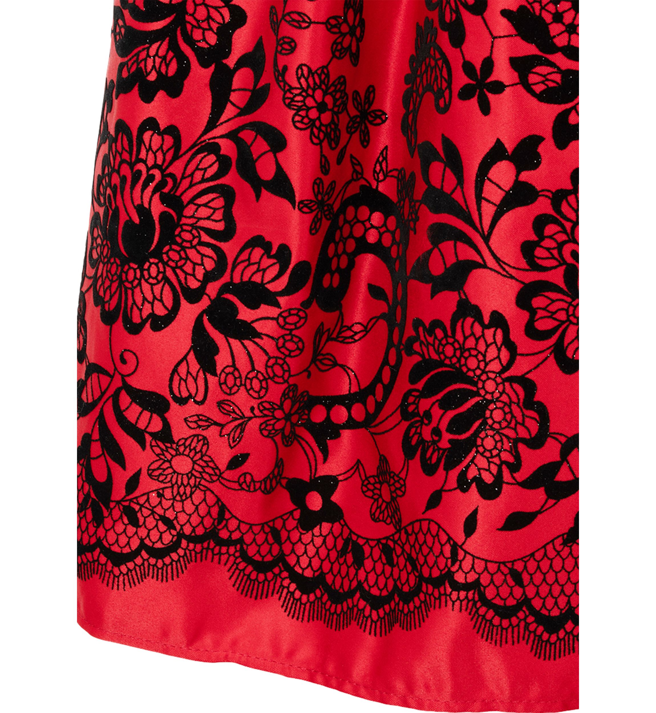 Girls 7-16 Velvet Bodice Satin Skirt Dress
