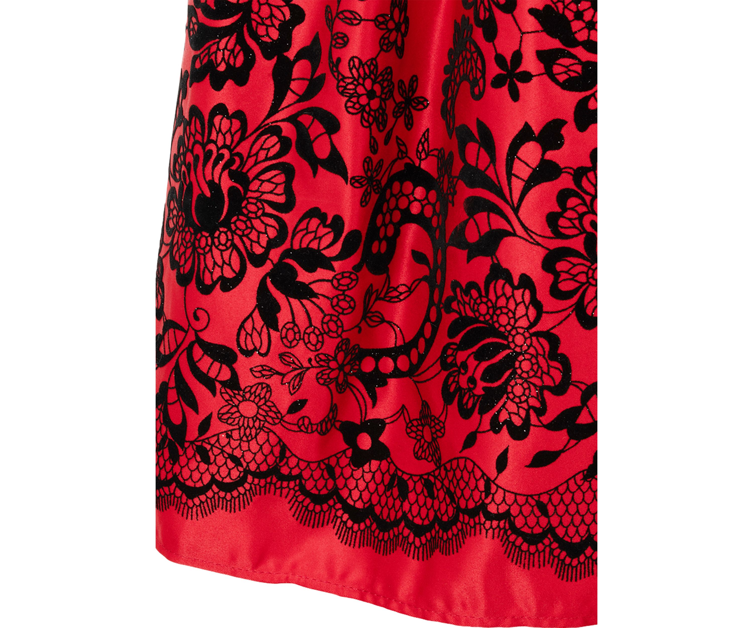 Girls 7-16 Velvet Bodice Satin Skirt Dress