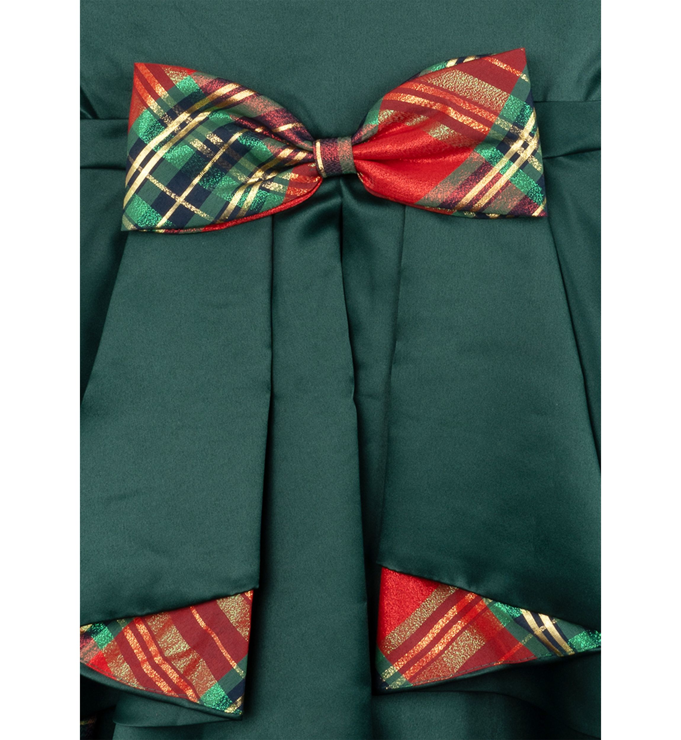 Girls 7-16 Satin Dress with Cascade Taffeta Bow Dress