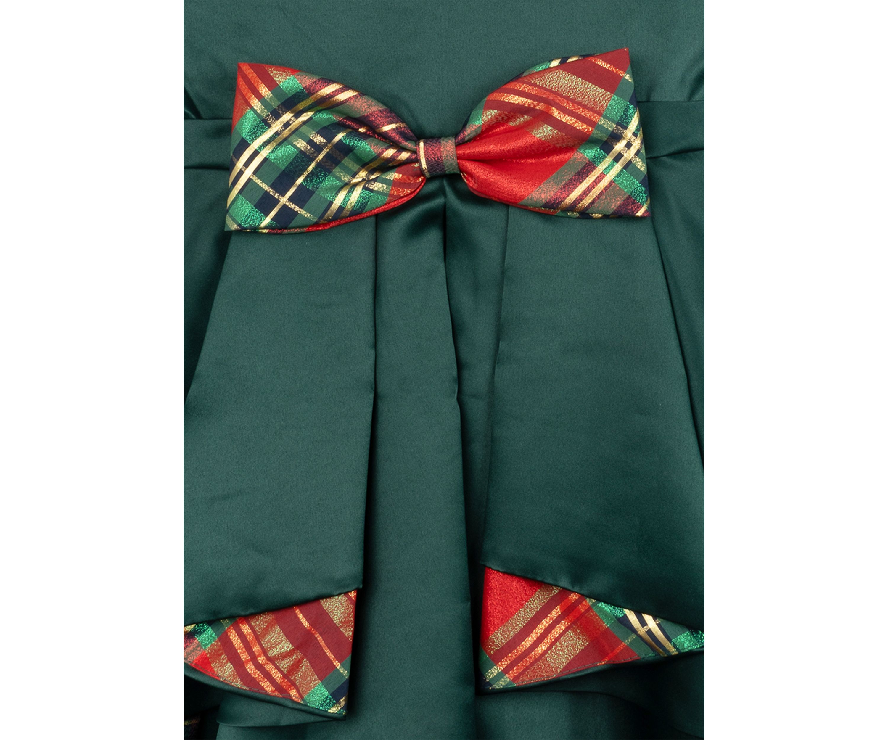 Girls 7-16 Satin Dress with Cascade Taffeta Bow Dress