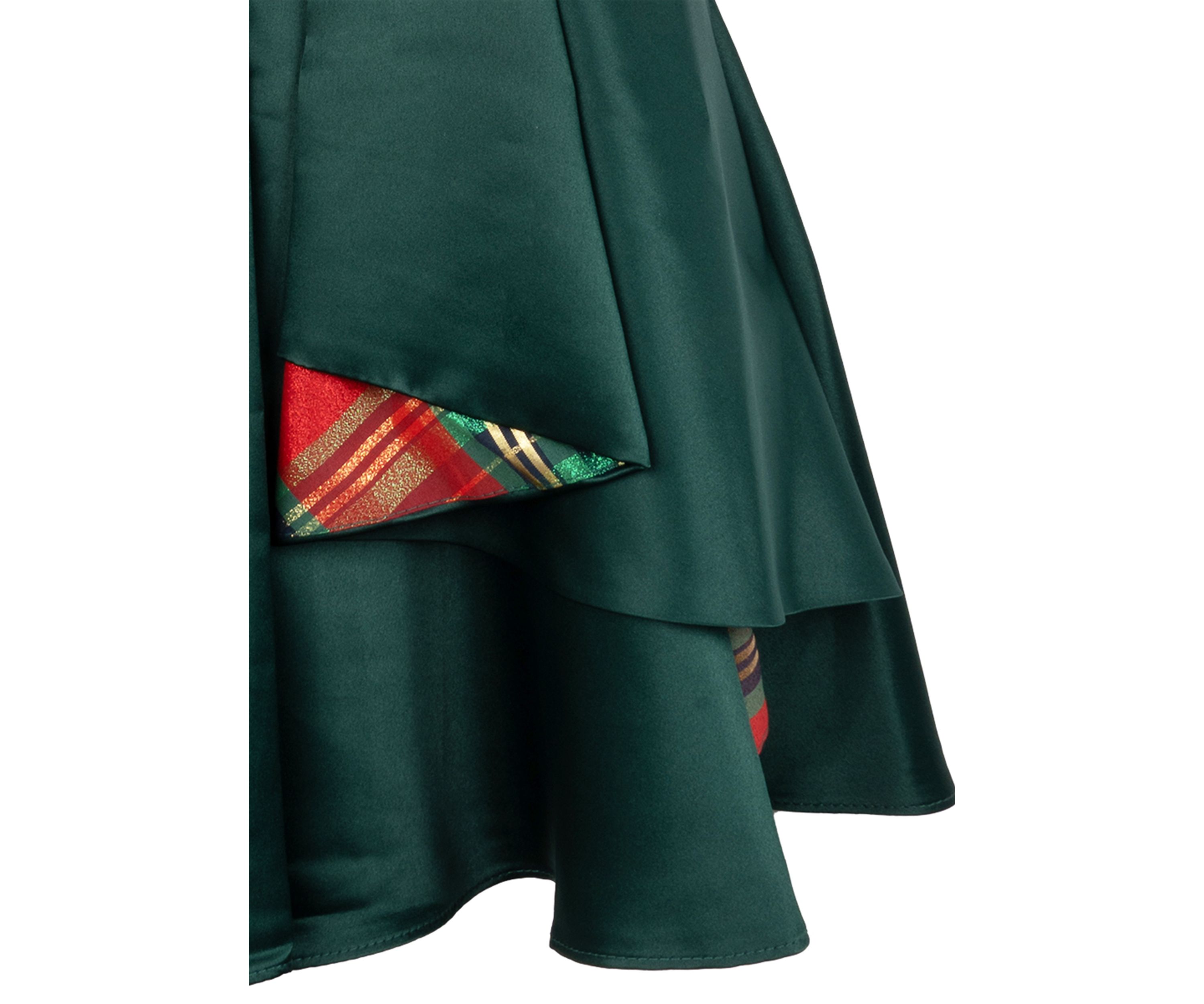 Girls 7-16 Satin Dress with Cascade Taffeta Bow Dress