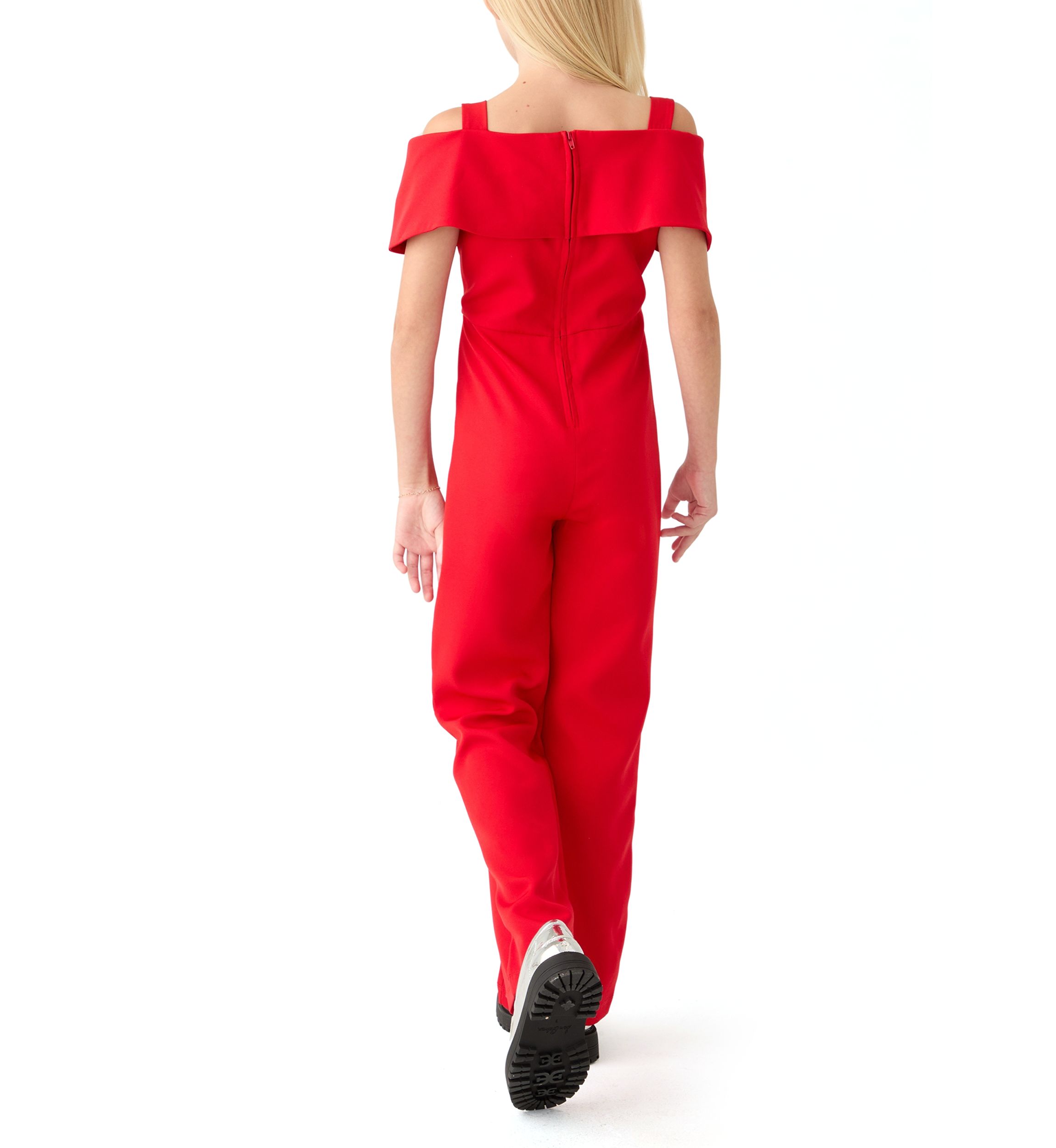 Girls 7-16 Laguna Scuba Jumpsuit with Bow Bodice