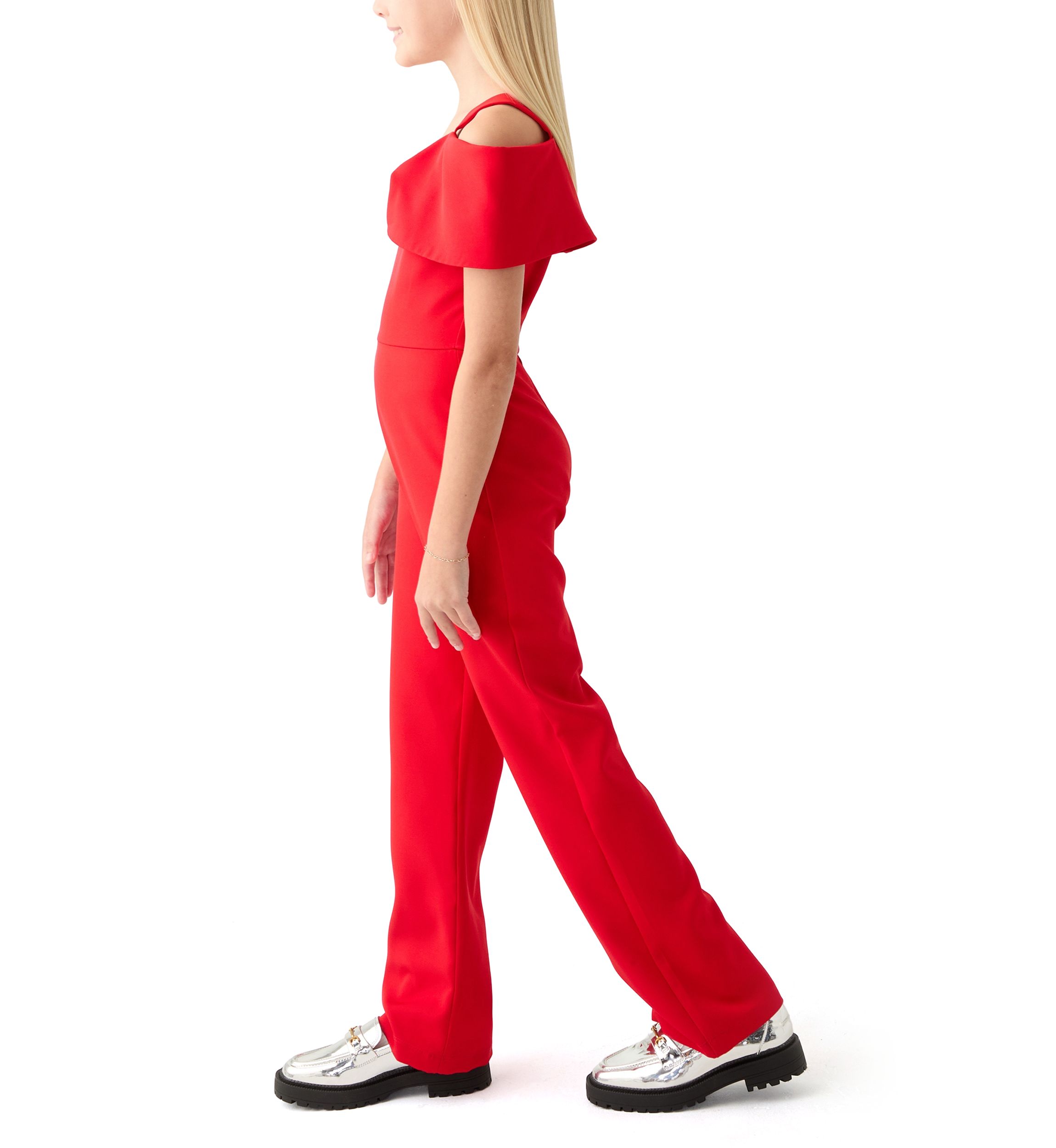 Girls 7-16 Laguna Scuba Jumpsuit with Bow Bodice
