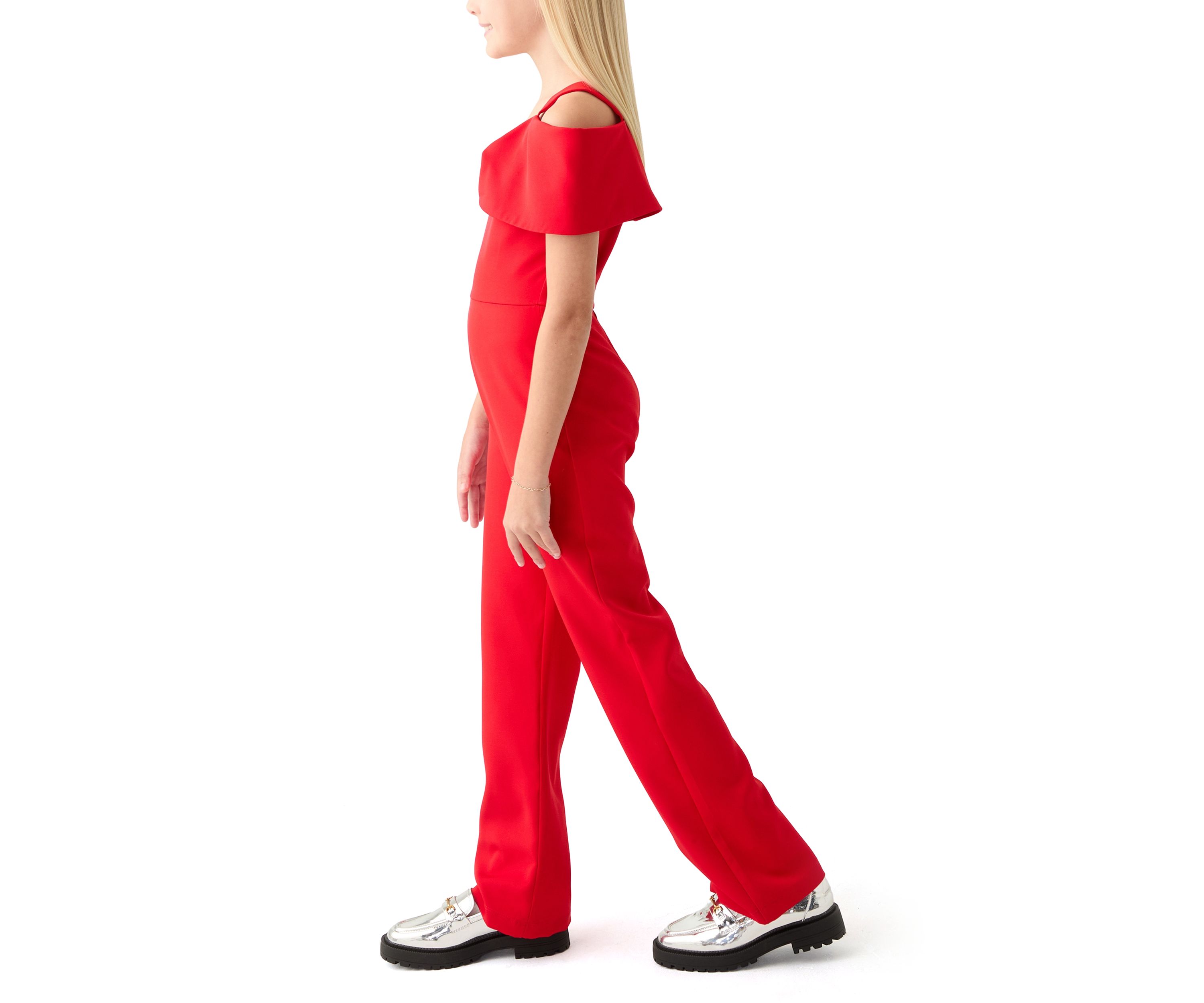 Girls 7-16 Laguna Scuba Jumpsuit with Bow Bodice