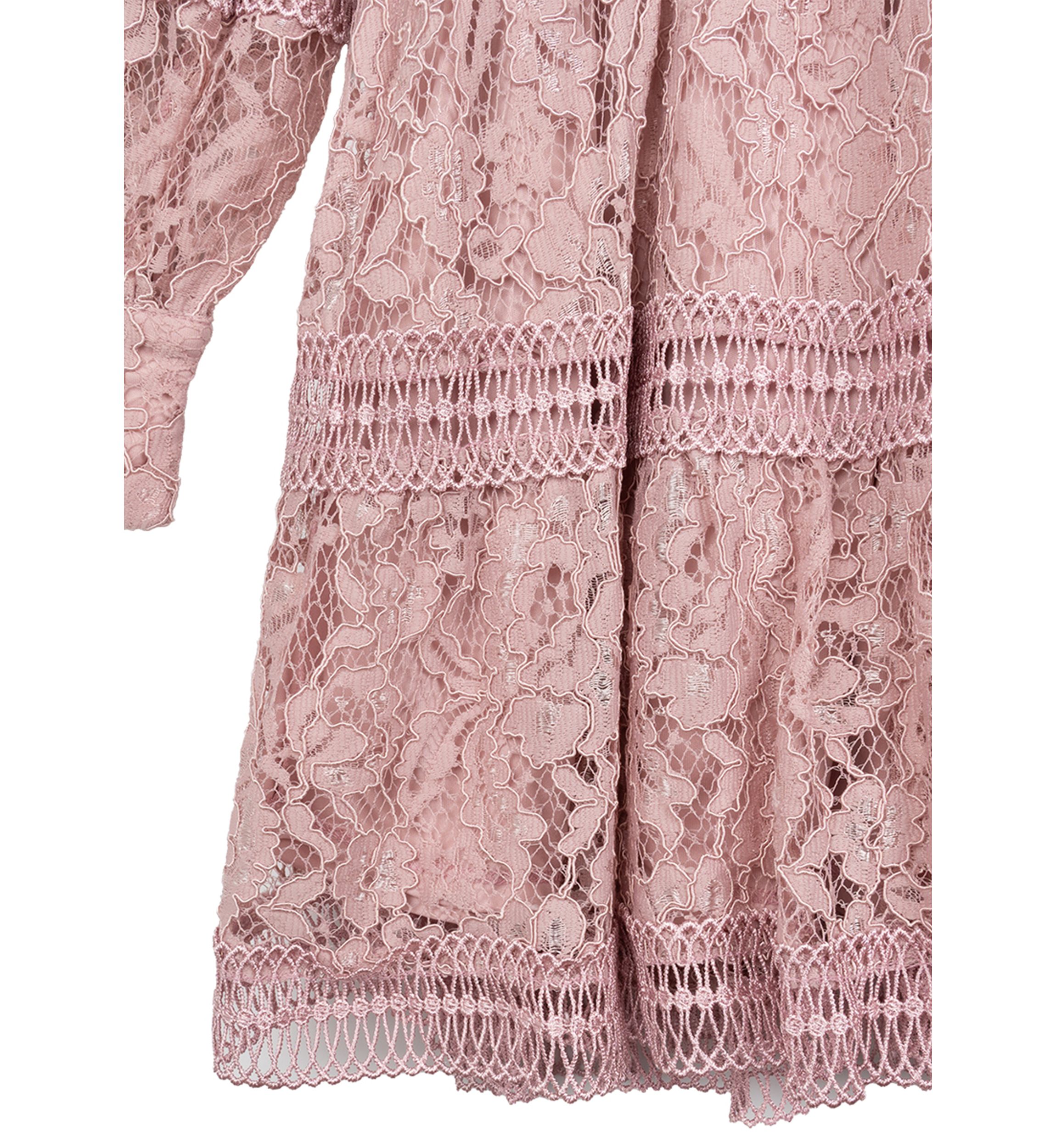Girls 7-16 Lace Dress with Trim Inserts
