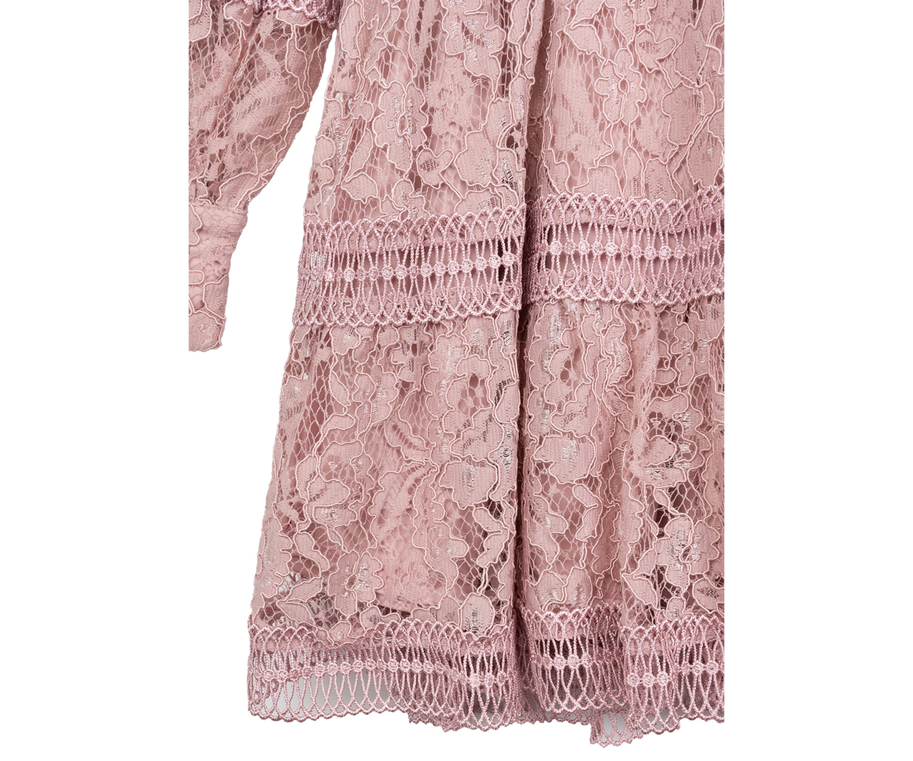 Girls 7-16 Lace Dress with Trim Inserts