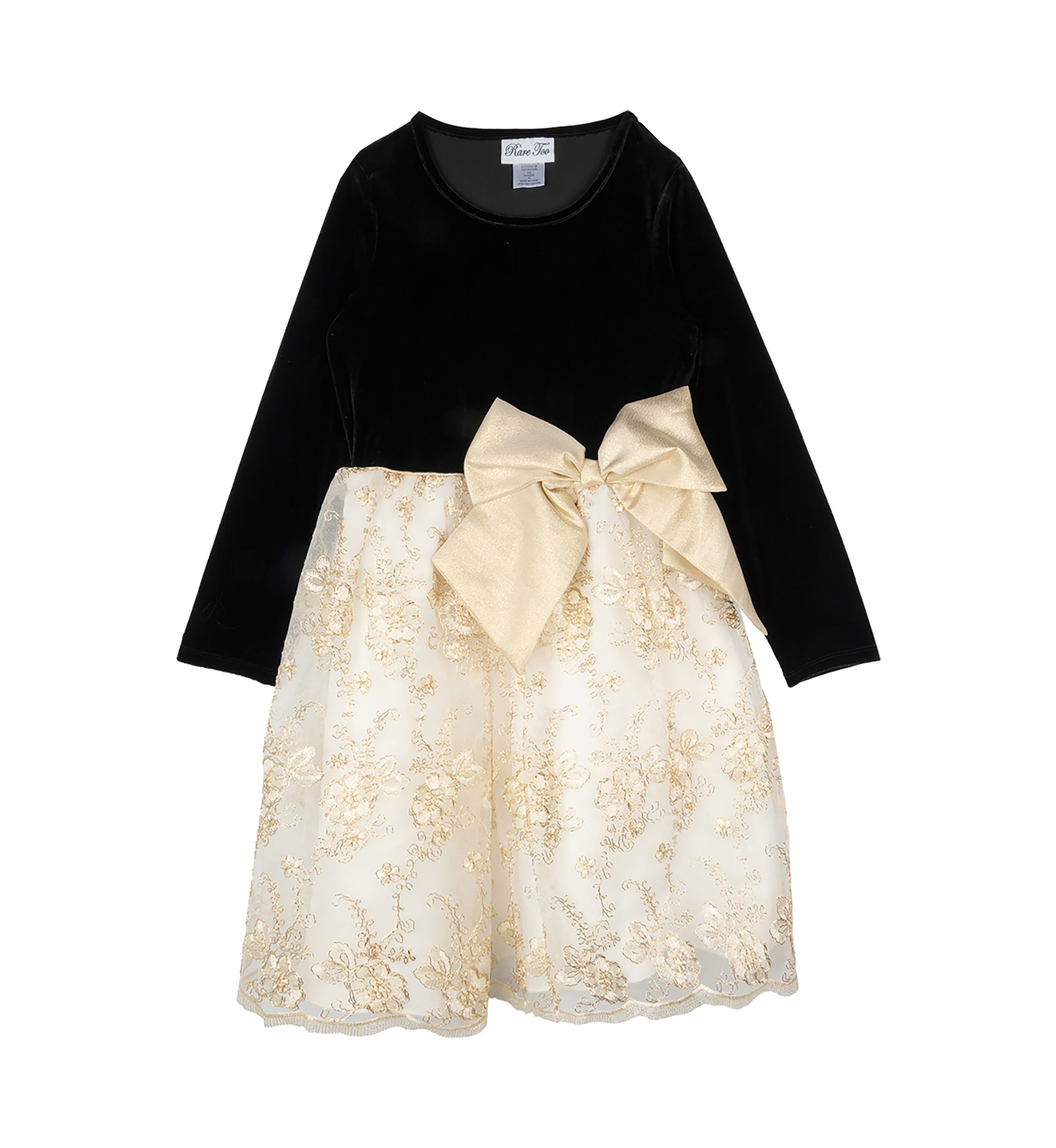 Girls 7-16 Velvet Bodice Embroidered Skirt Dress