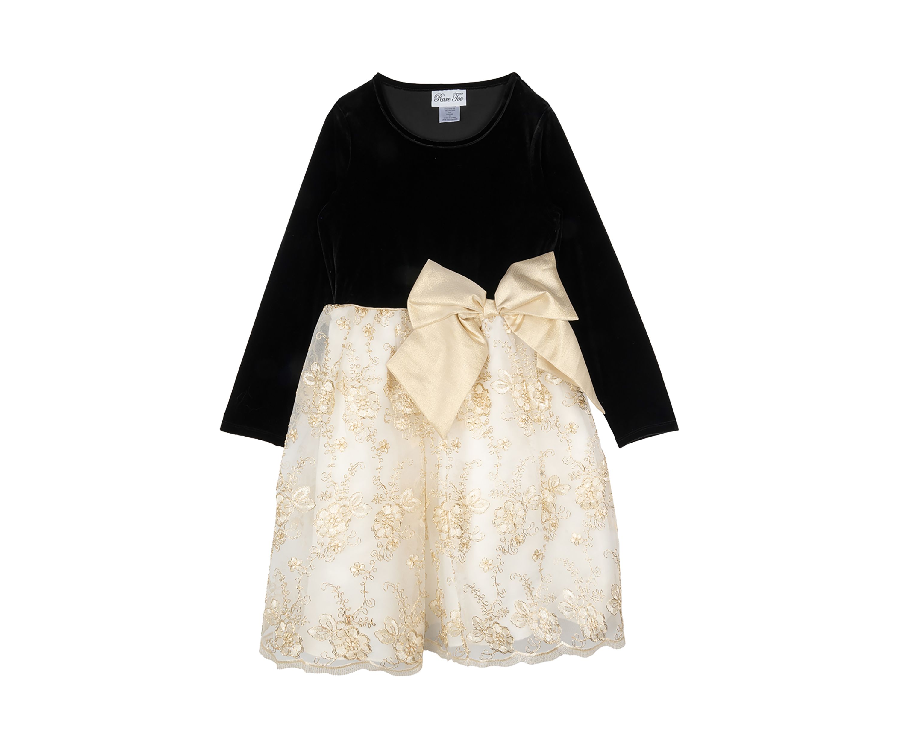 Girls 7-16 Velvet Bodice Embroidered Skirt Dress