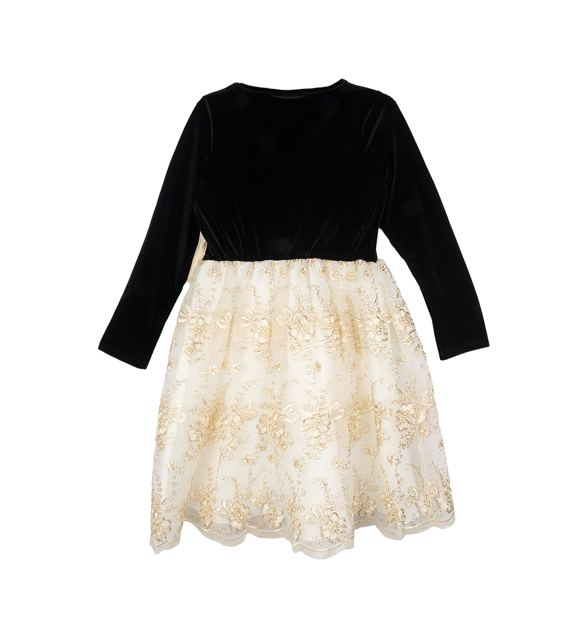 Girls 7-16 Velvet Bodice Embroidered Skirt Dress