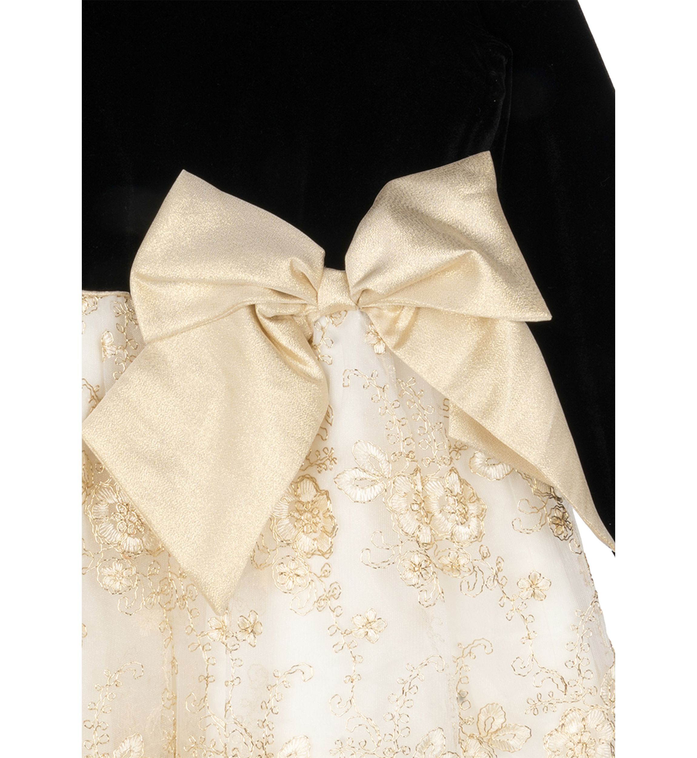 Girls 7-16 Velvet Bodice Embroidered Skirt Dress