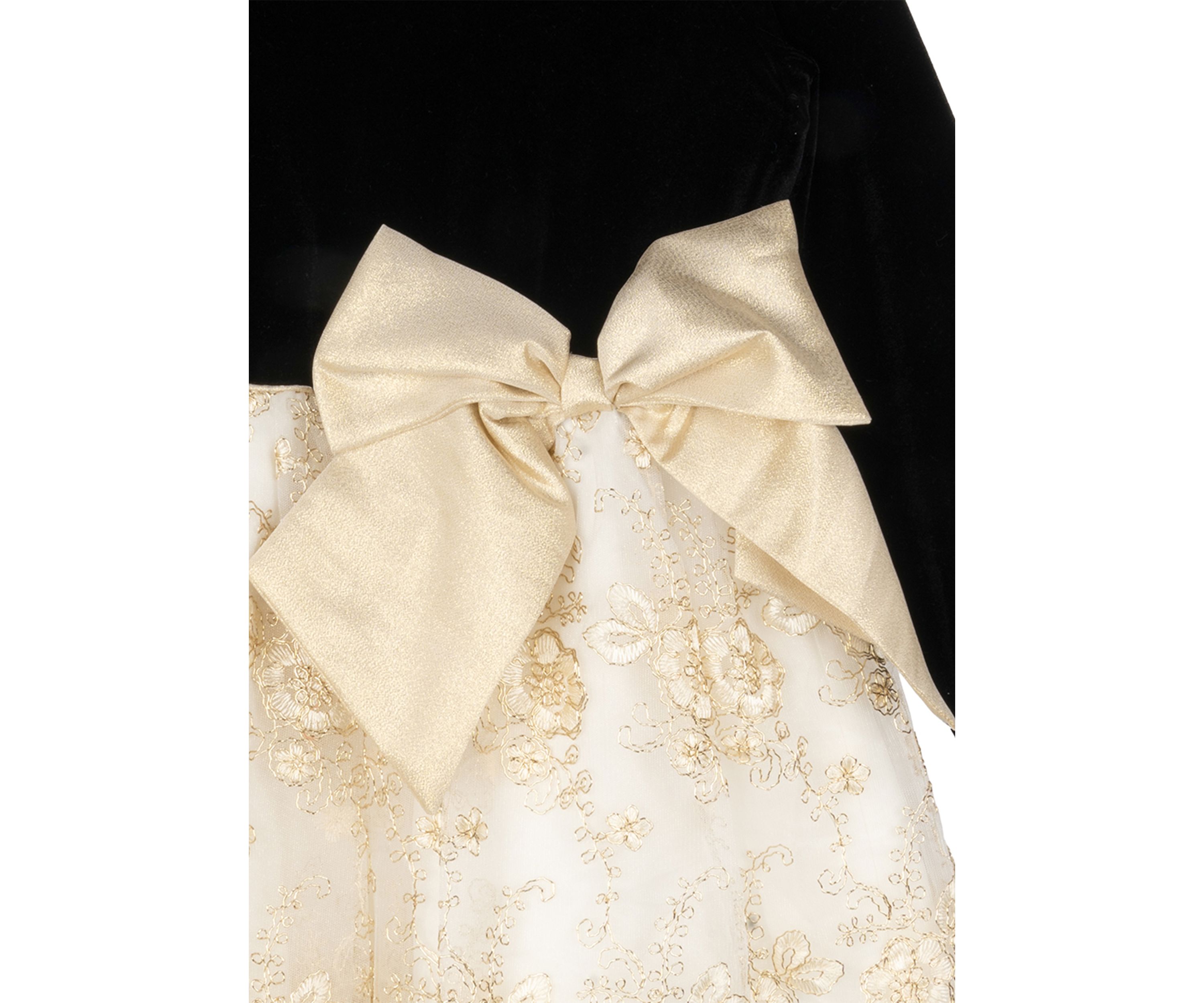 Girls 7-16 Velvet Bodice Embroidered Skirt Dress