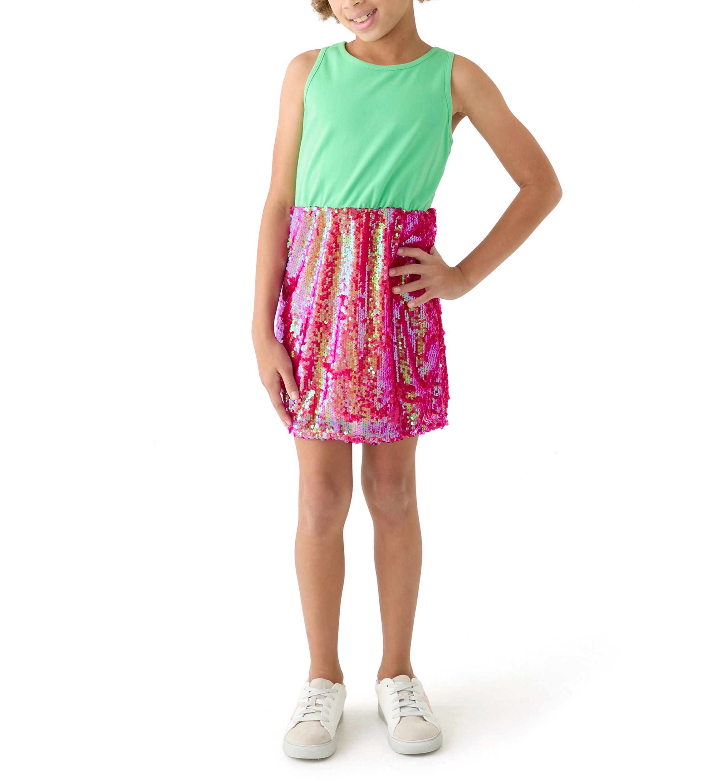 Girls 7-16 Elf Squad Popover to Sequin Bodycon Dress
