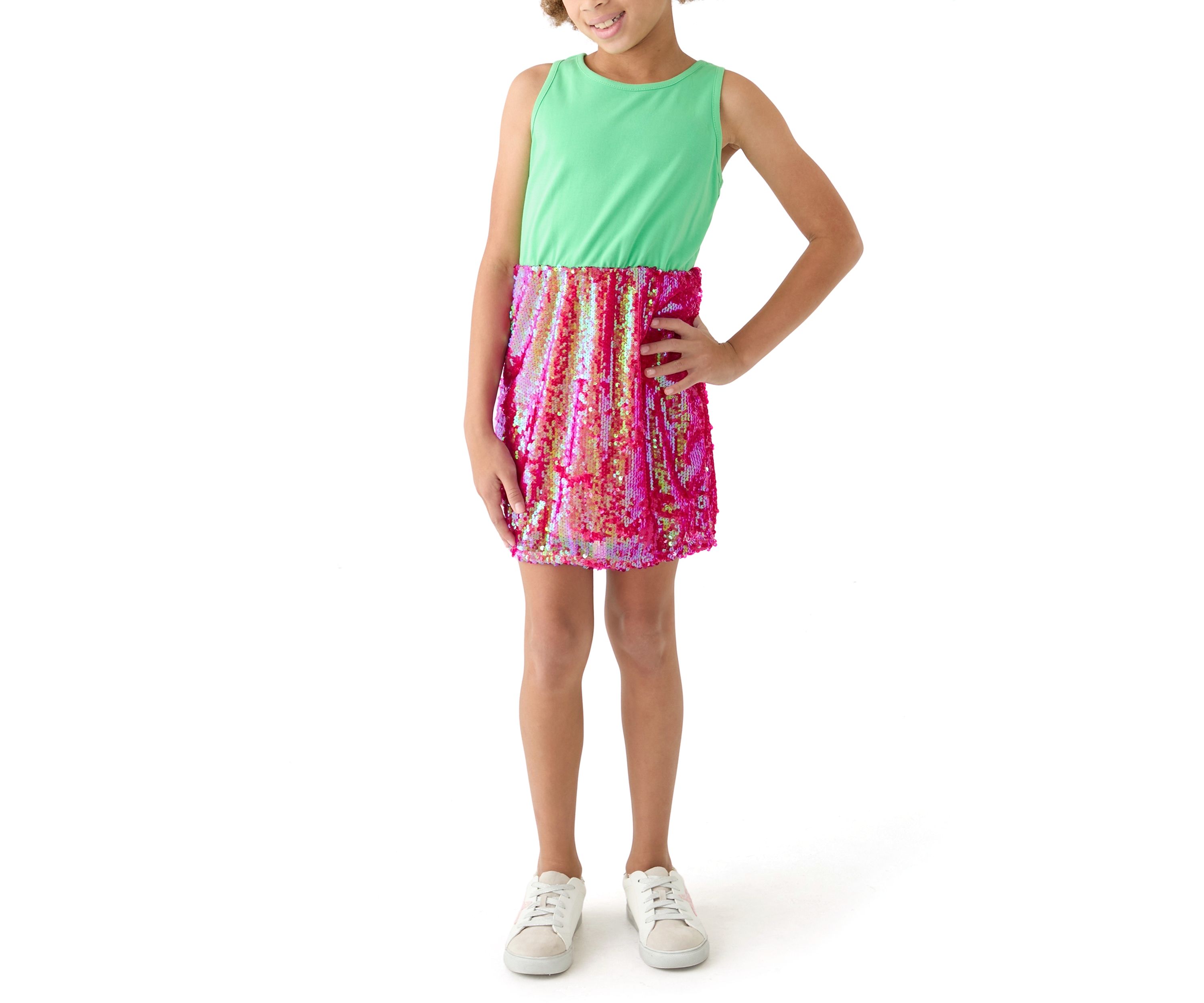 Girls 7-16 Elf Squad Popover to Sequin Bodycon Dress