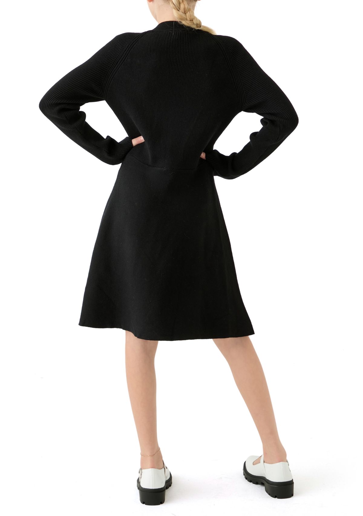 Girls 7-16 Pearl Shoulder Sweater Knit Dress