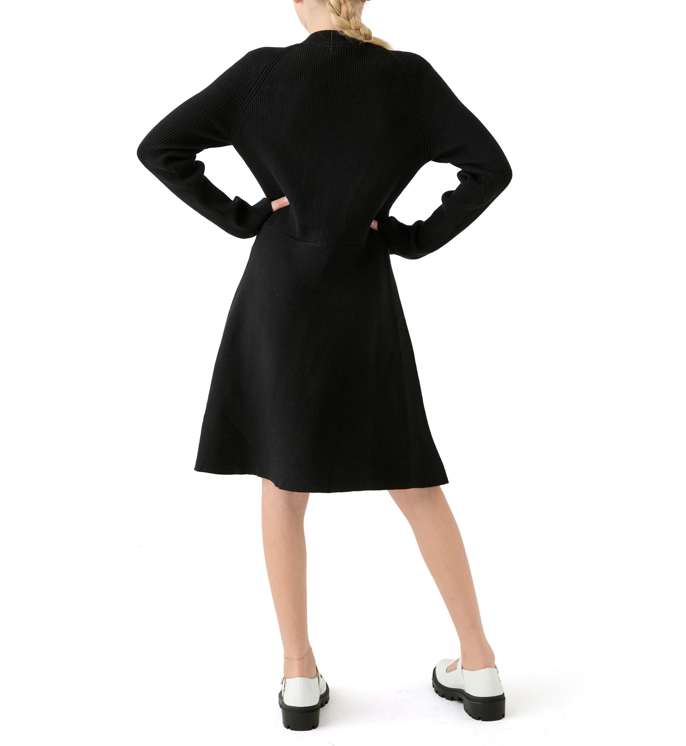 Girls 7-16 Pearl Shoulder Sweater Knit Dress