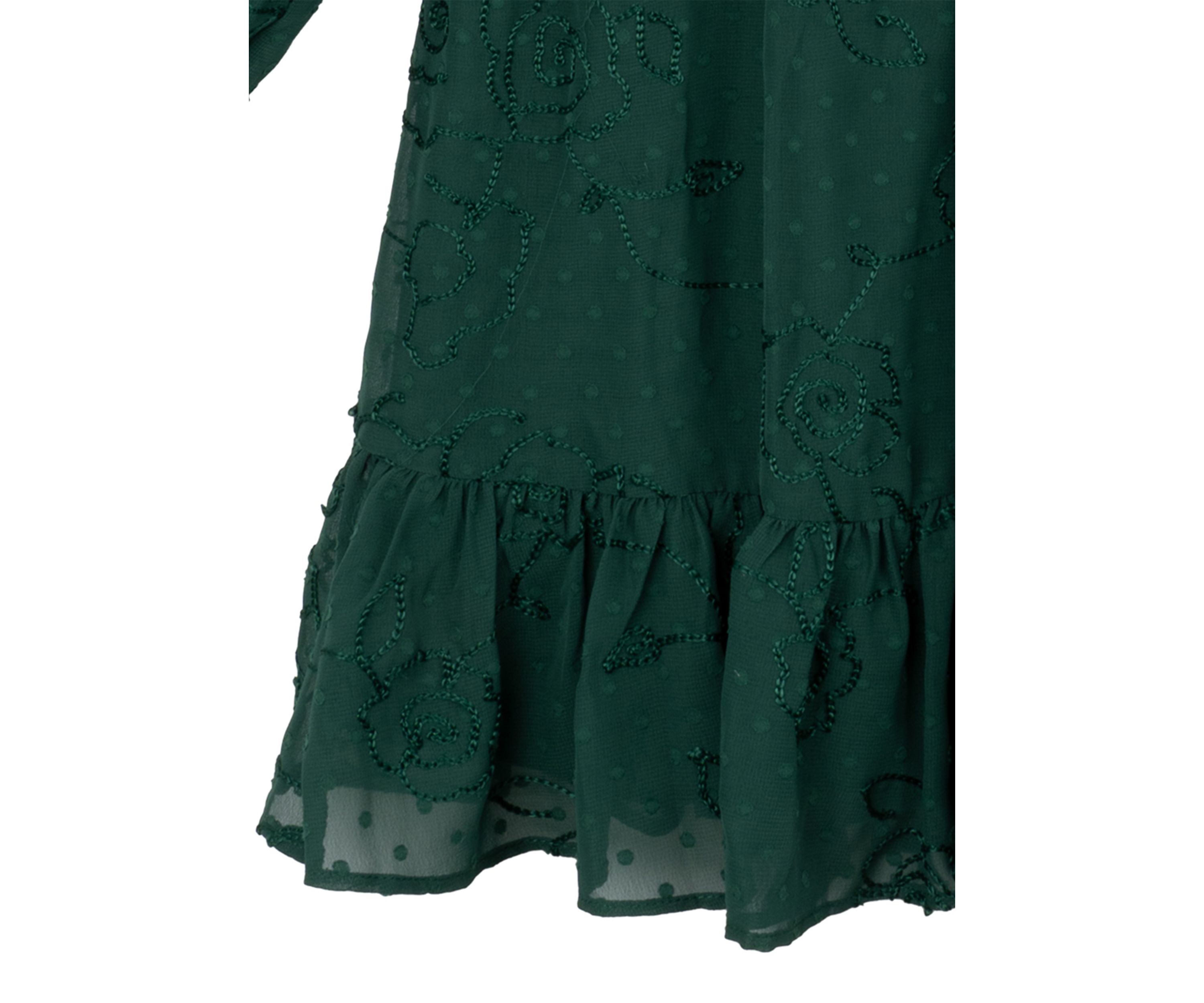 Girls 7-16 Embroidered Smocked Bodice Dress