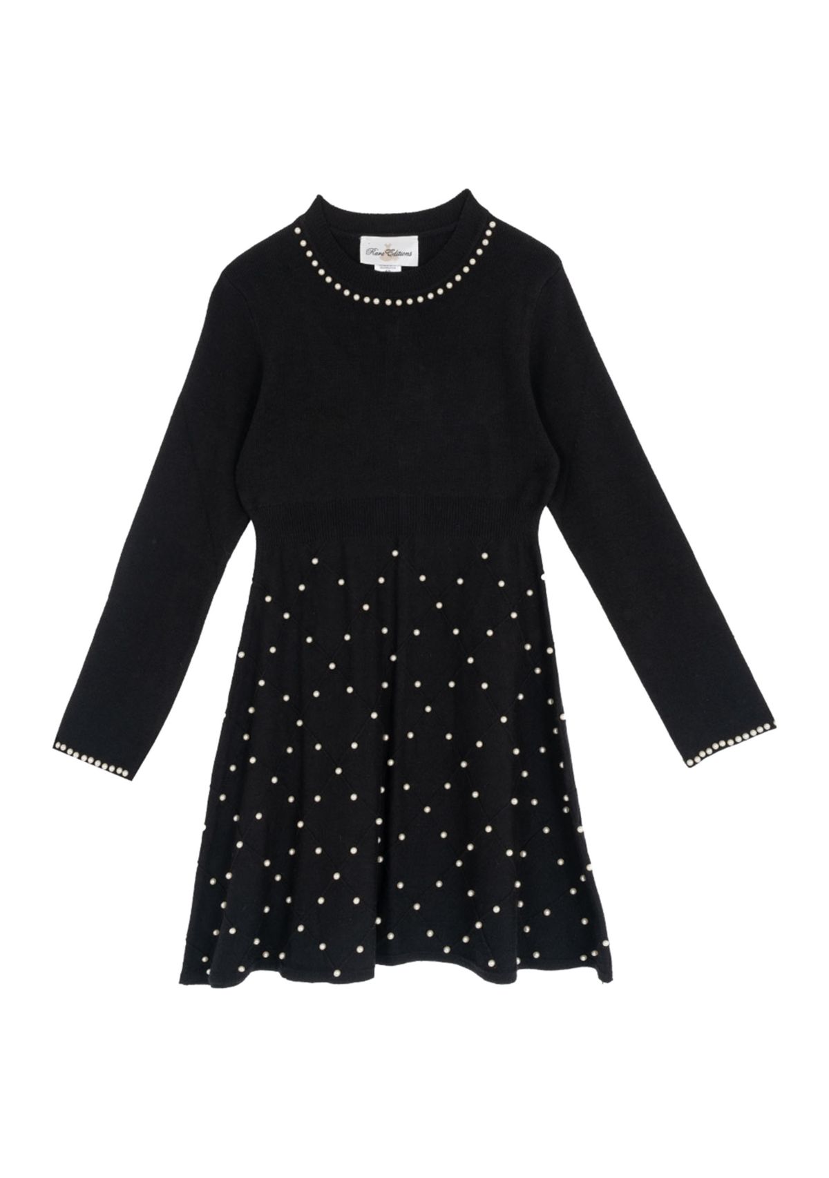 Girls 7-16 Long Sleeve Pearl Sweater Dress