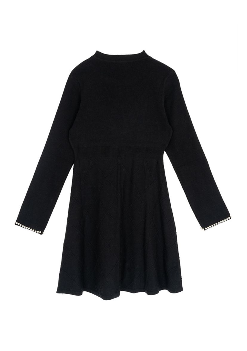 Girls 7-16 Long Sleeve Pearl Sweater Dress