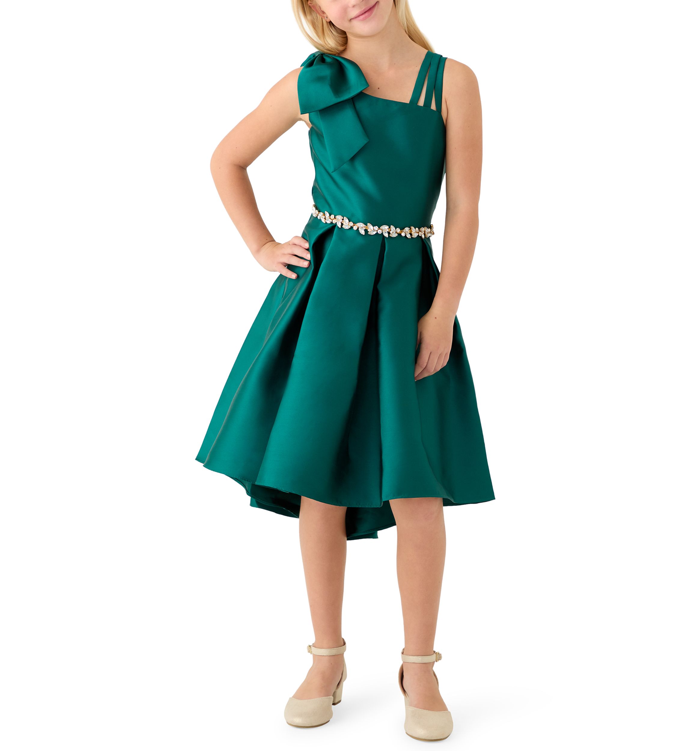 oroton green bow dress Hyacinth House Green Taffeta Embellished Ashton Bow Dress Green Taffetta / M main image 0