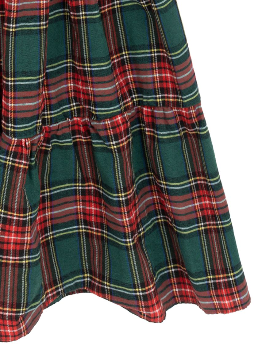 Girls 7-16 Plaid Tiered Maxi Dress 