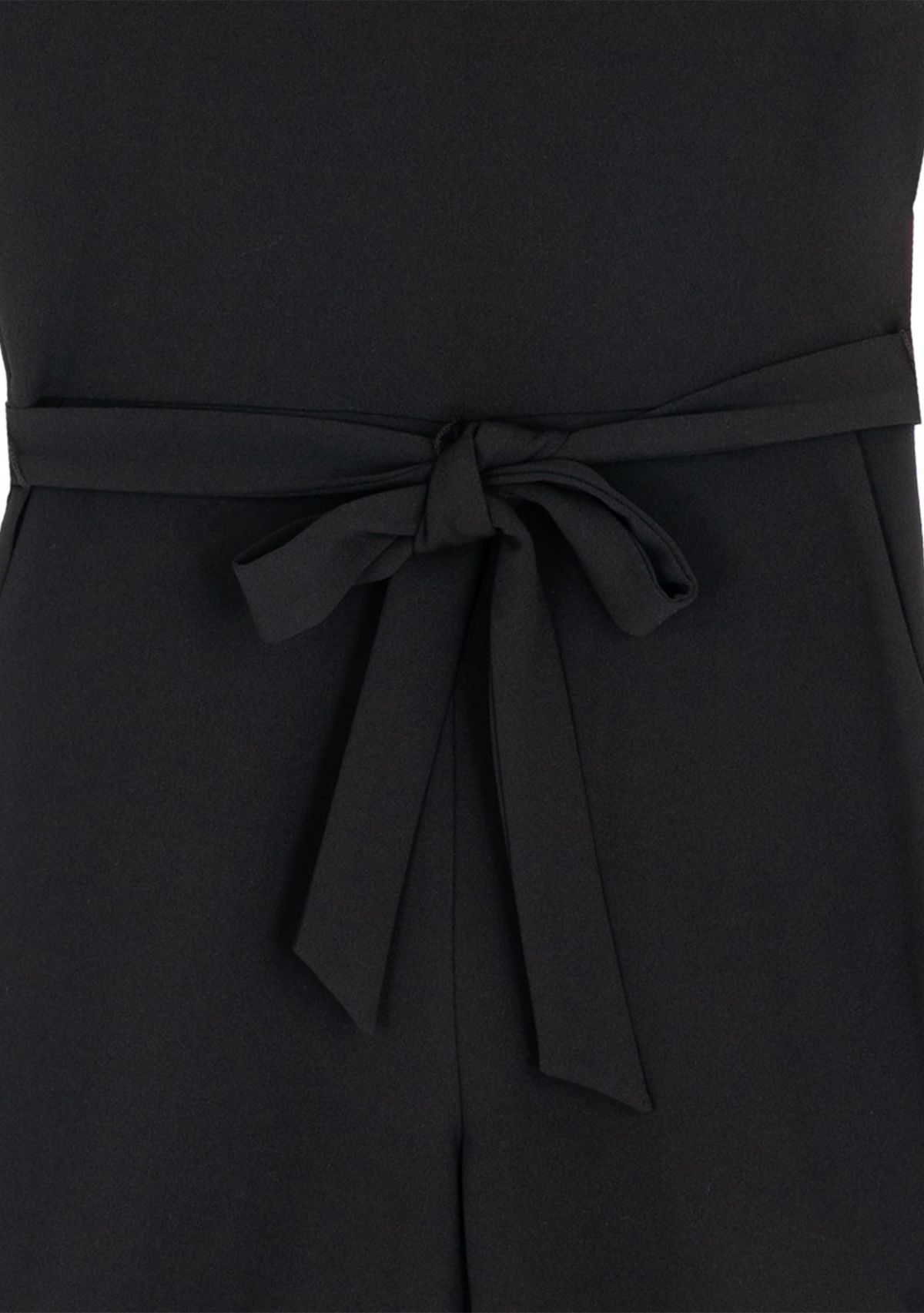 Girls 7-16 Sleeveless Ruffle Shoulder Scuba Crepe Jumpsuit 