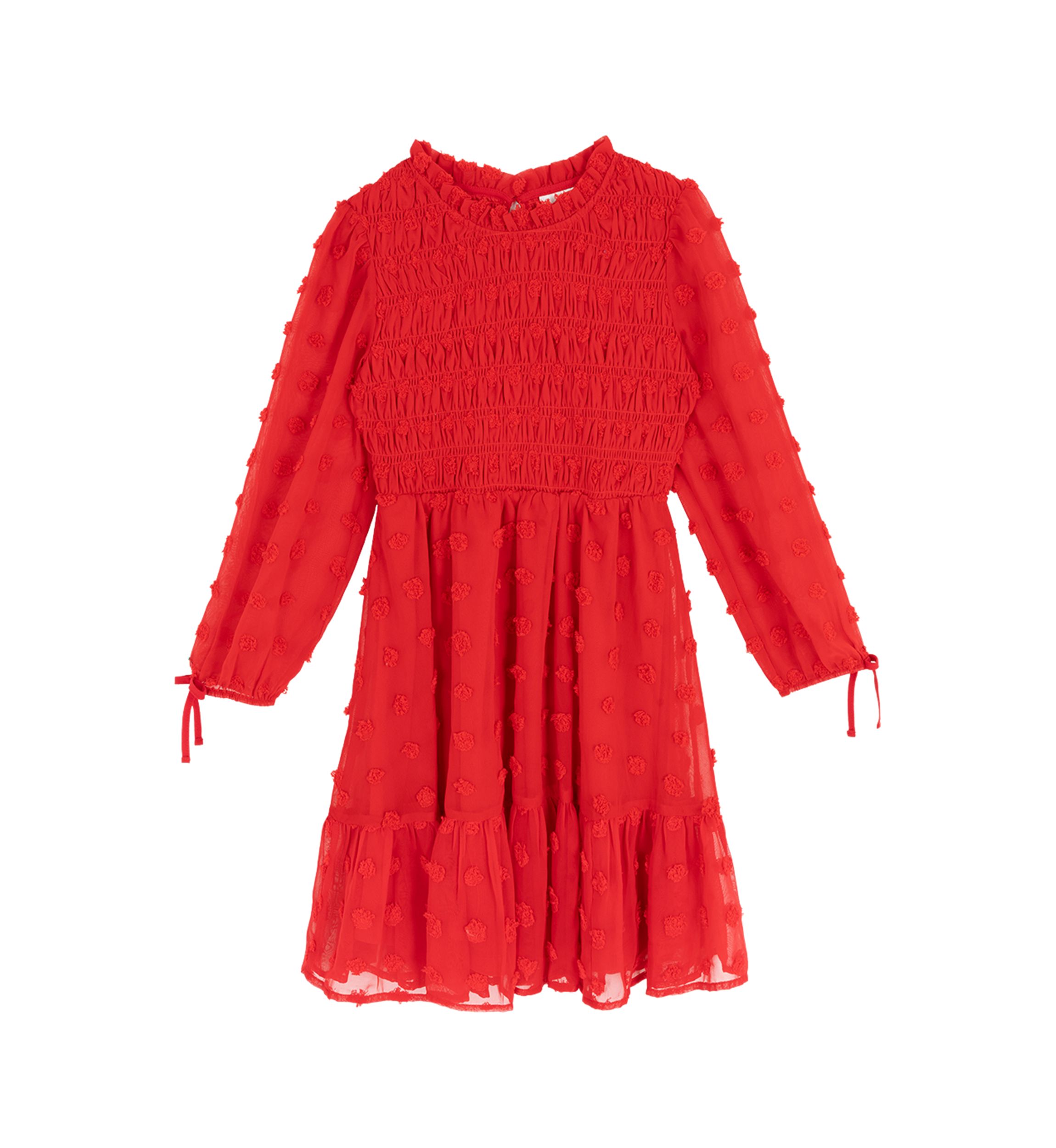 Girls 7-16 Clip Dot Chiffon Dress