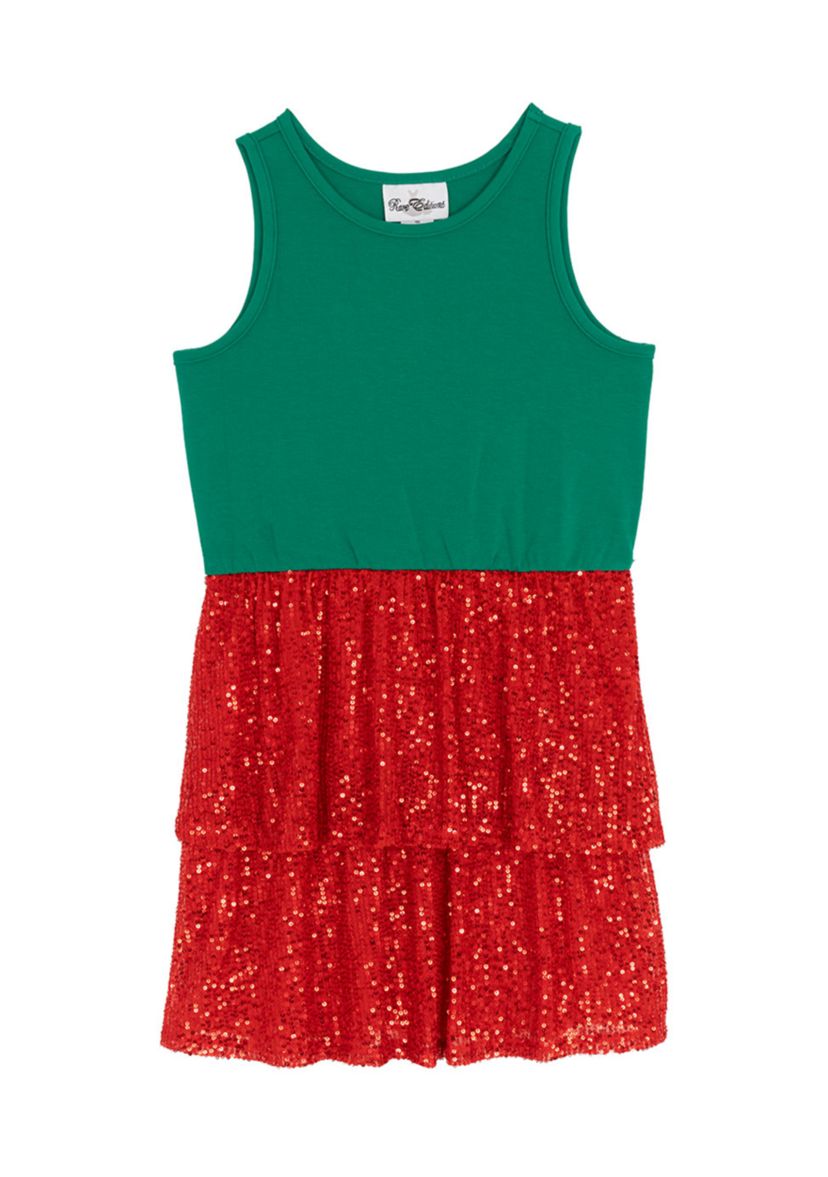 Girls 7-16 Holly Jolly Popover Dress