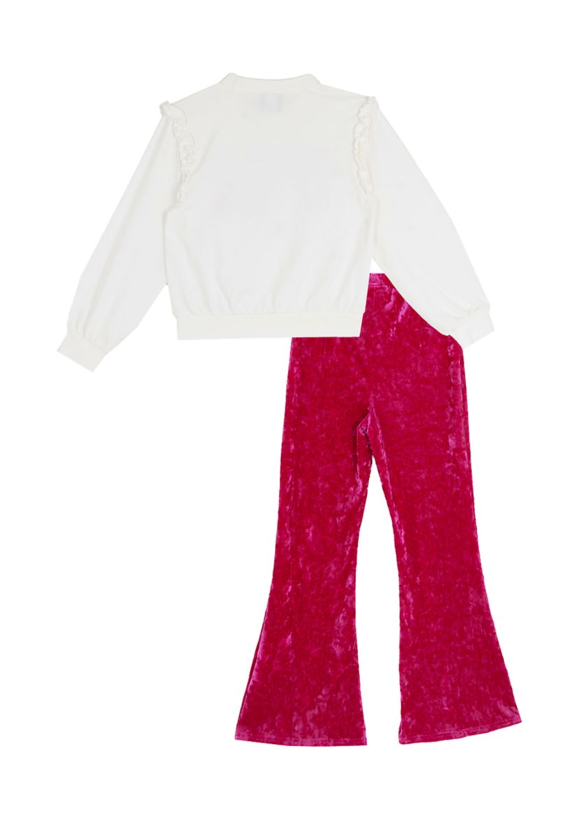 Girls 7-16 Jingle Belle Top and Velvet Bell Bottom Legging Set 