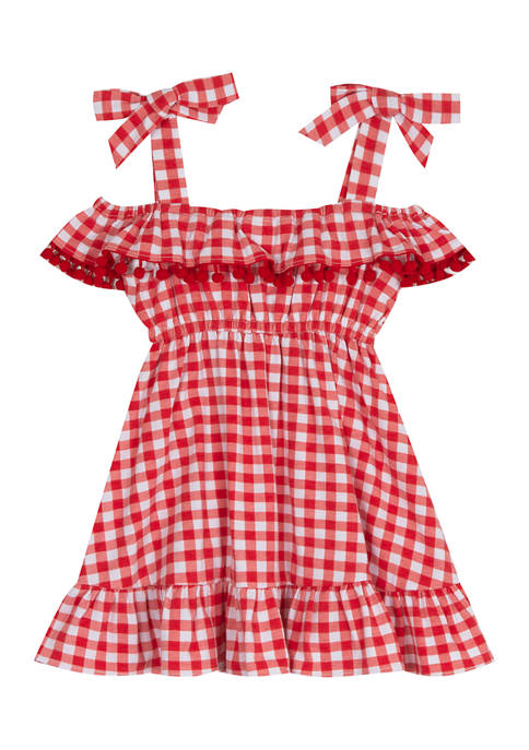Rare Editions Girls 4-6x Gingham Off the Shoulder