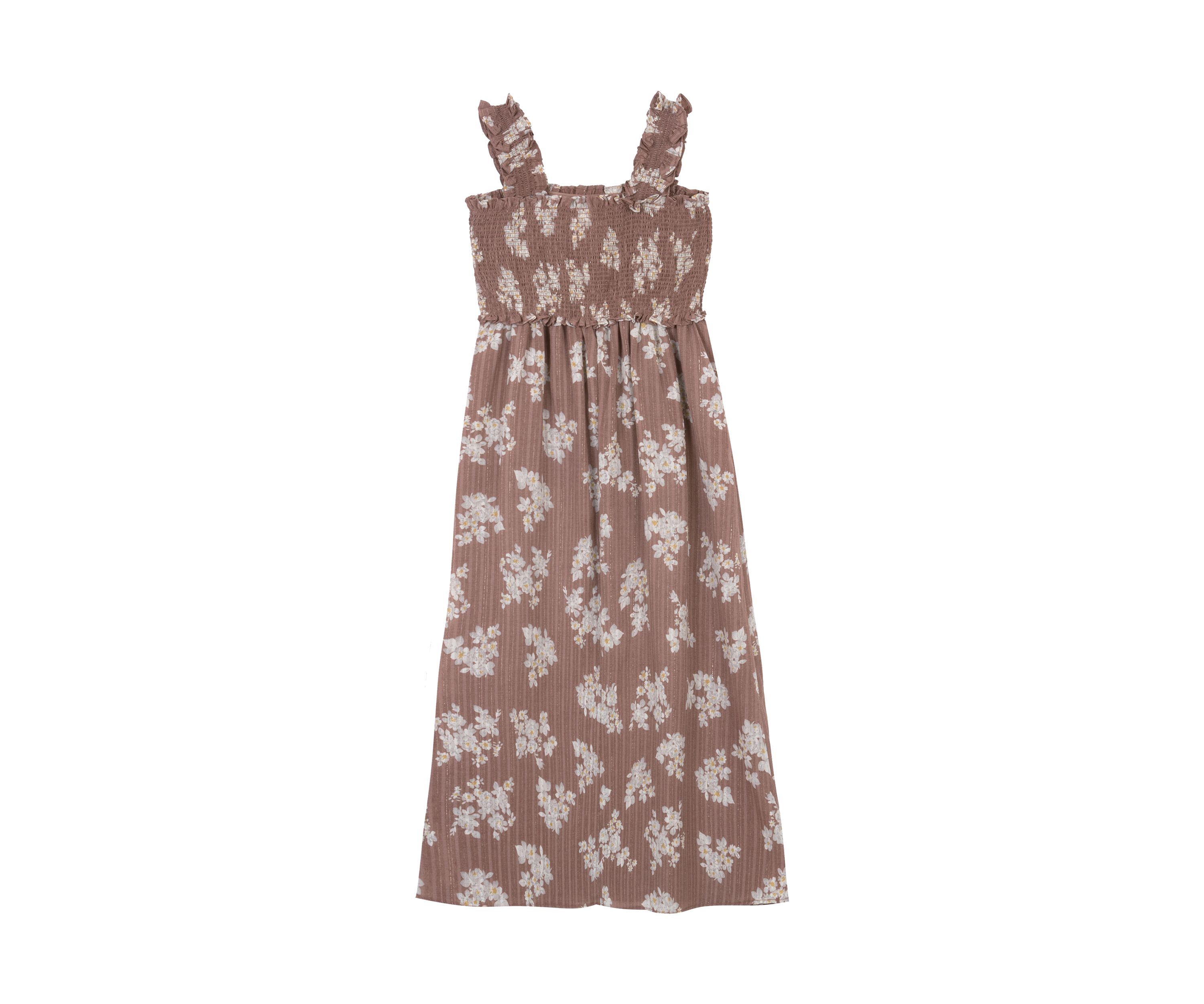 Girls 4-6x Floral Print Smocked Maxi Dress