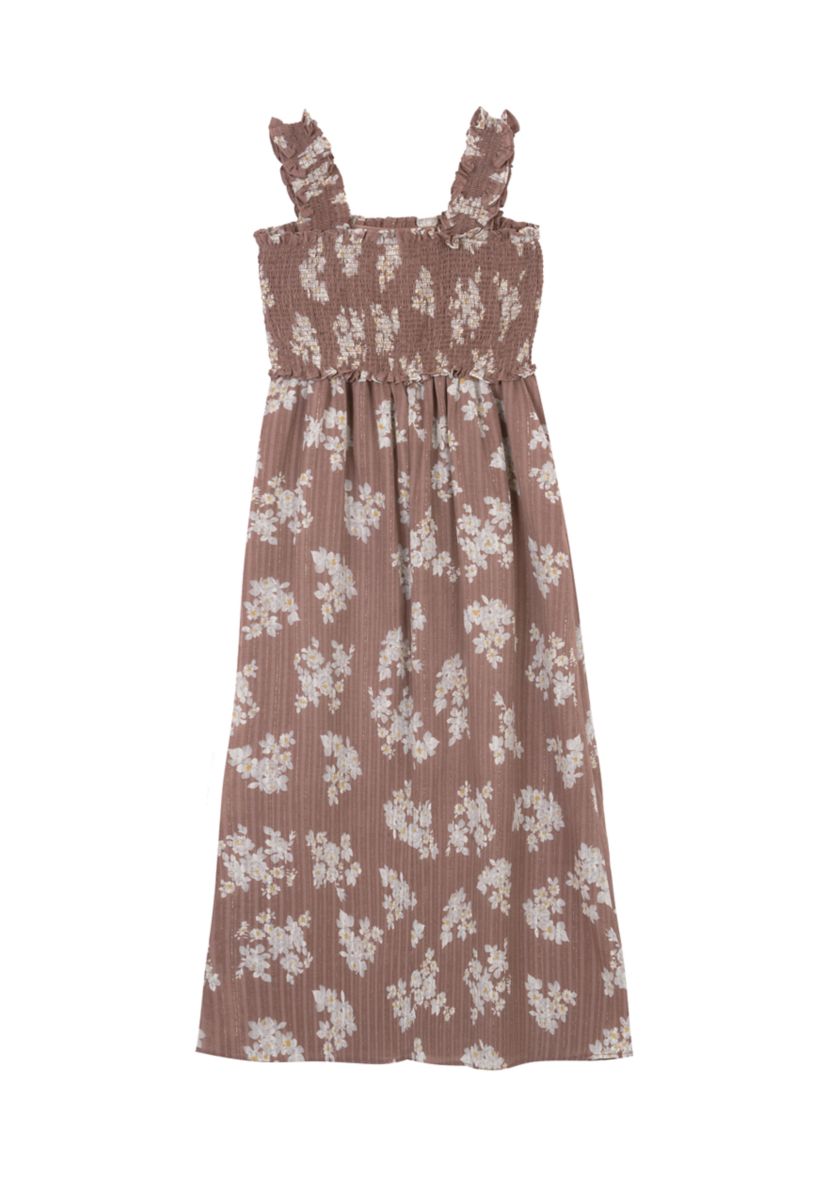 Girls 4-6x Floral Print Smocked Maxi Dress
