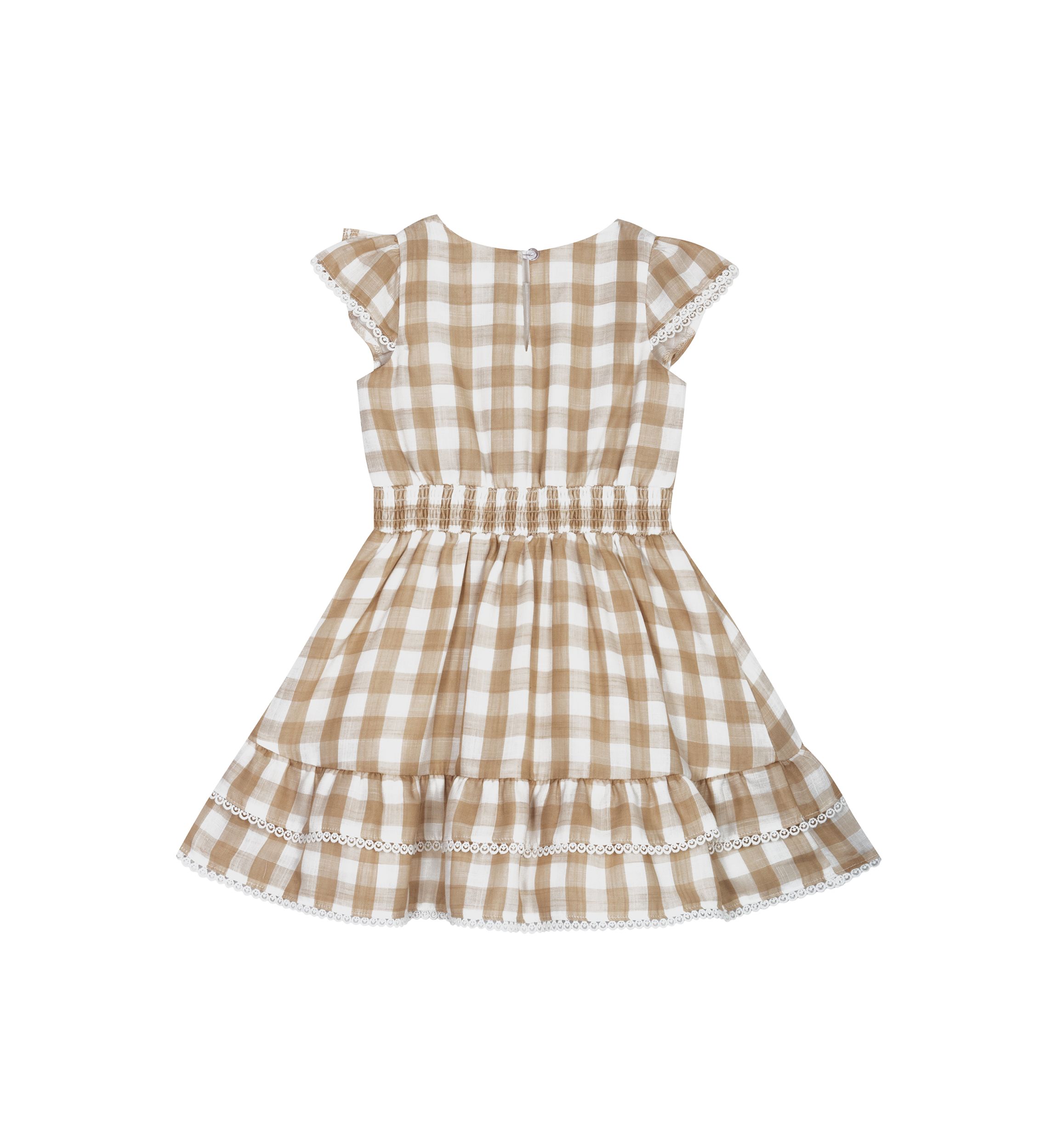 Girls 4-6x Gingham Ruffle Sleeve Dress