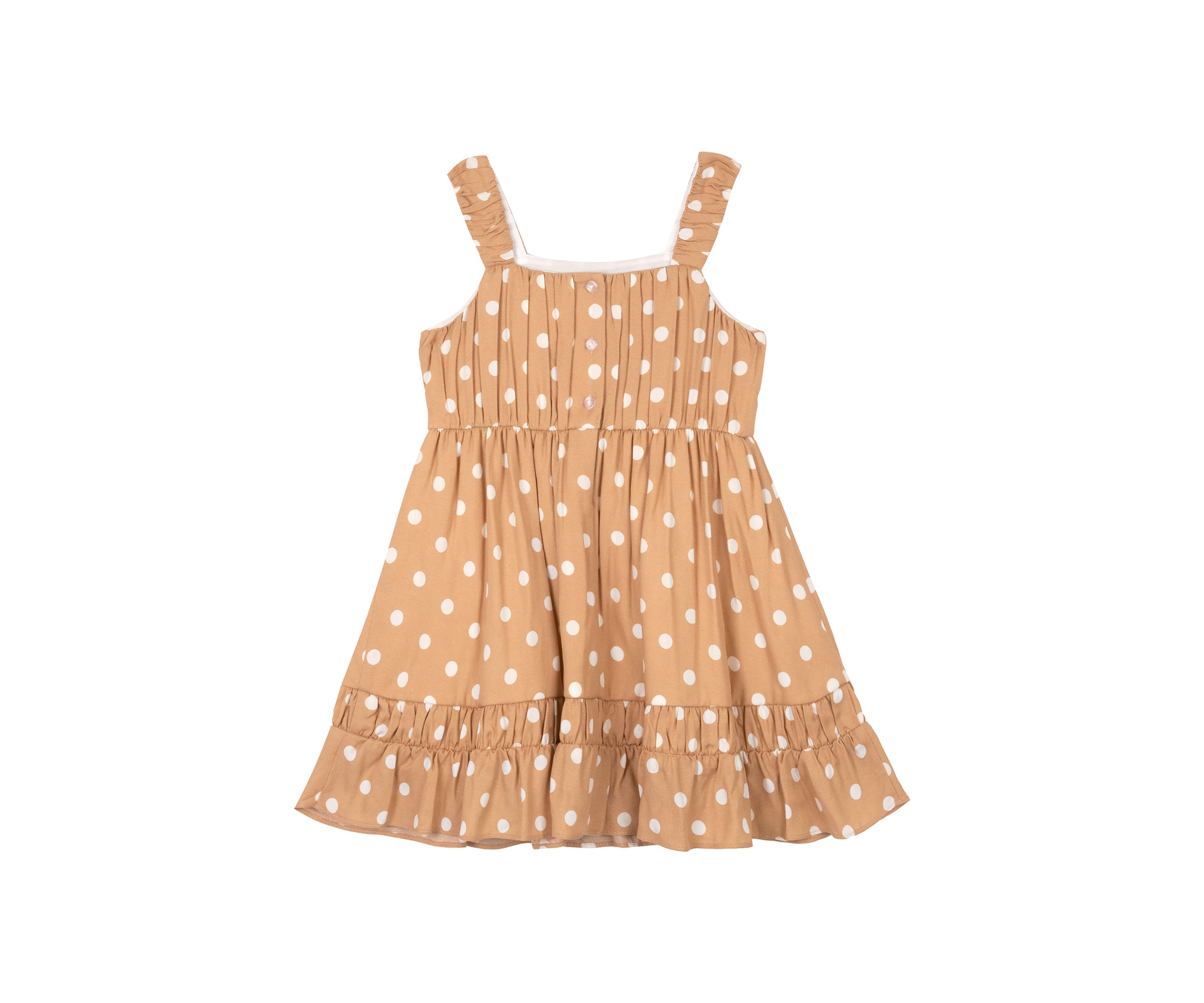 Girls 4-6x Polka Dot Ruffle Dress with Scrunchie 