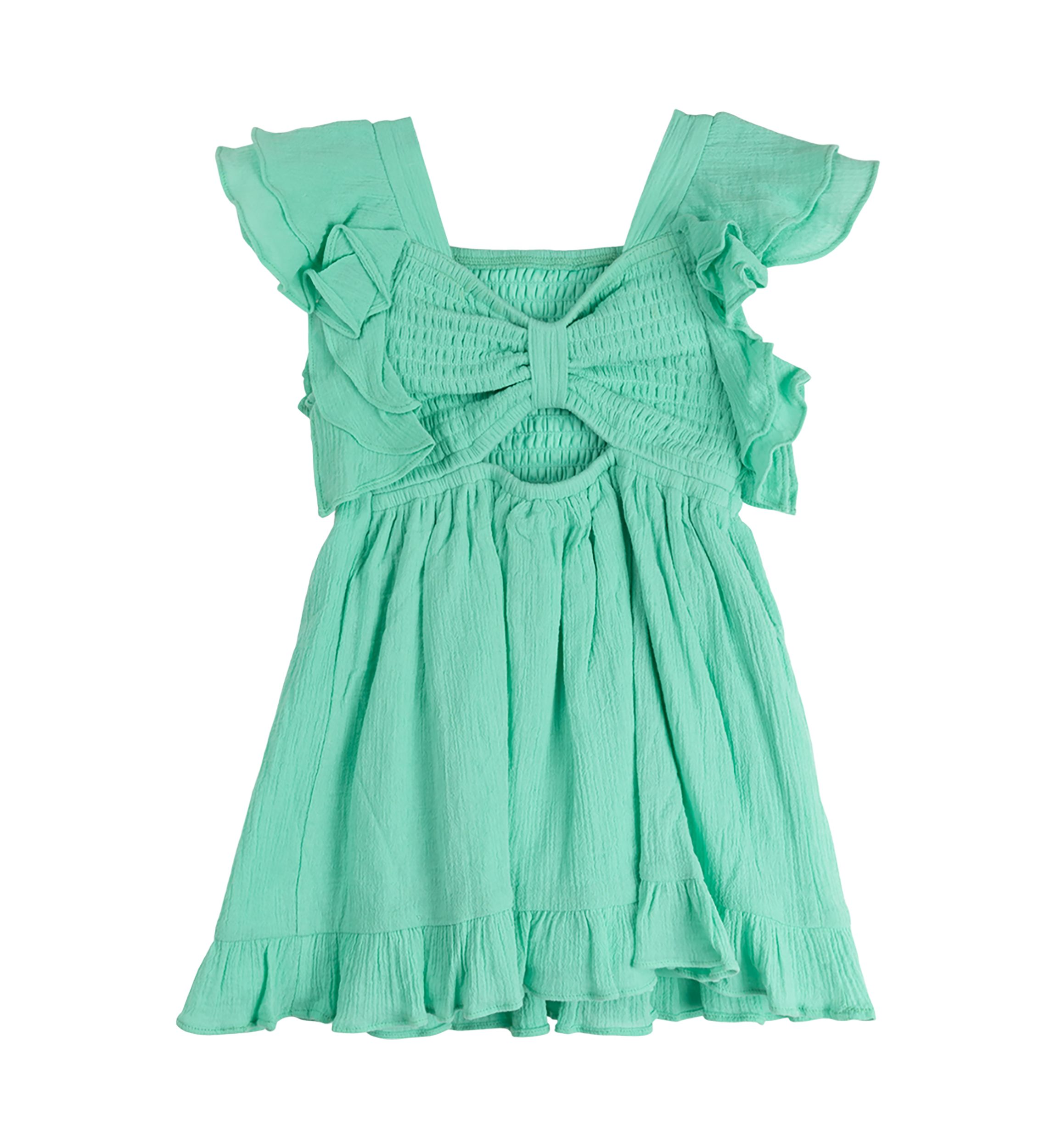 Girls 4-6x Flutter Sleeve Smocked Dress