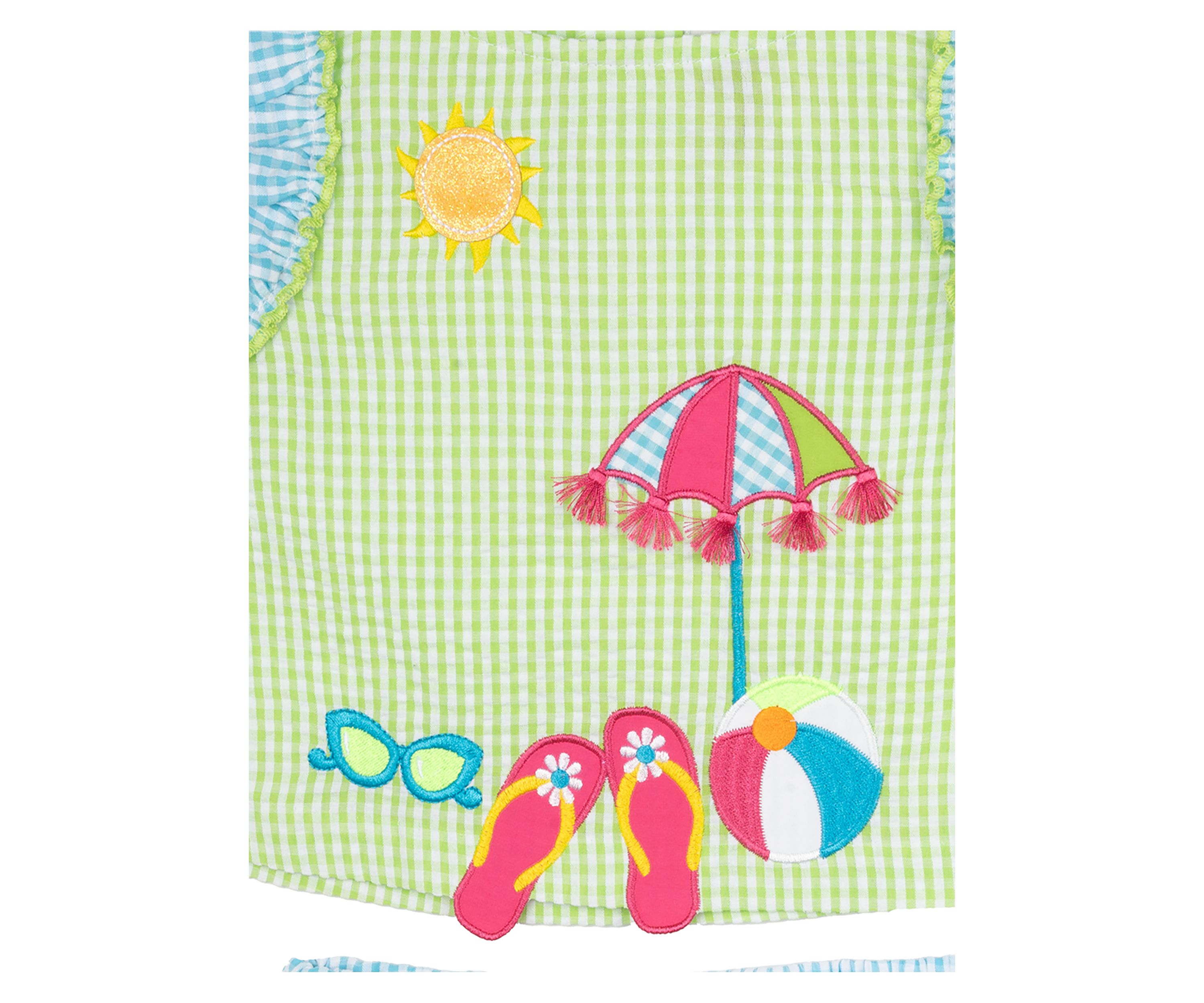 Girls 4-6x Beach Appliqué Seersucker Top and Shorts Set