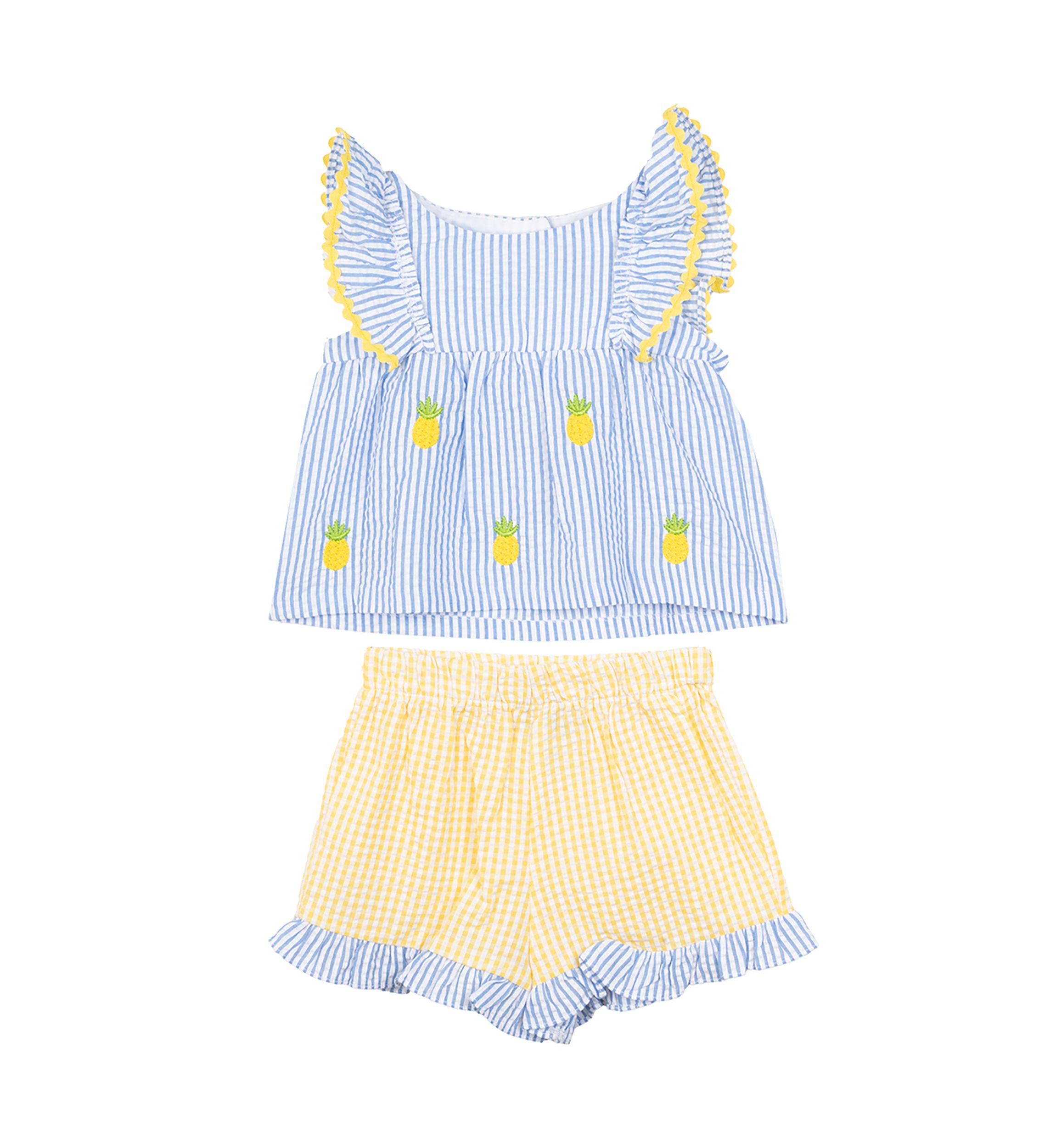 Girls 4-6x Pineapple Seersucker Shorts 