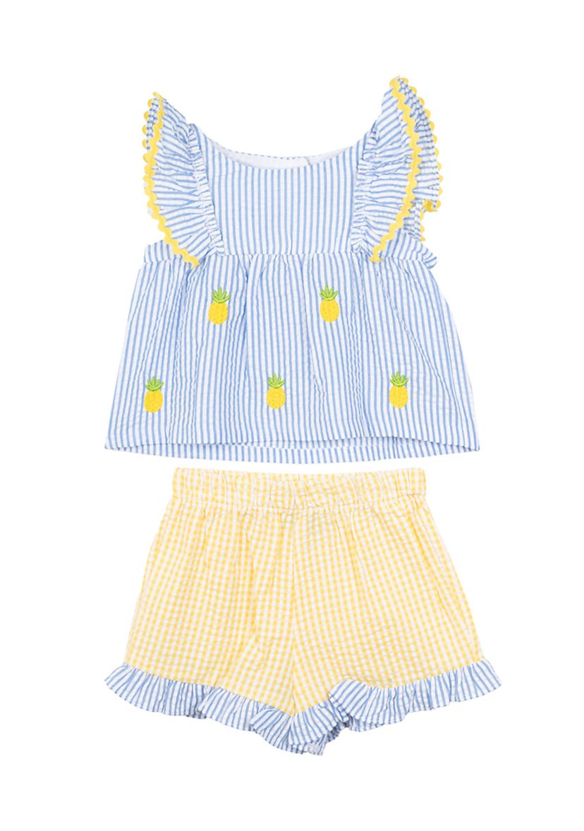Girls 4-6x Pineapple Seersucker Shorts 