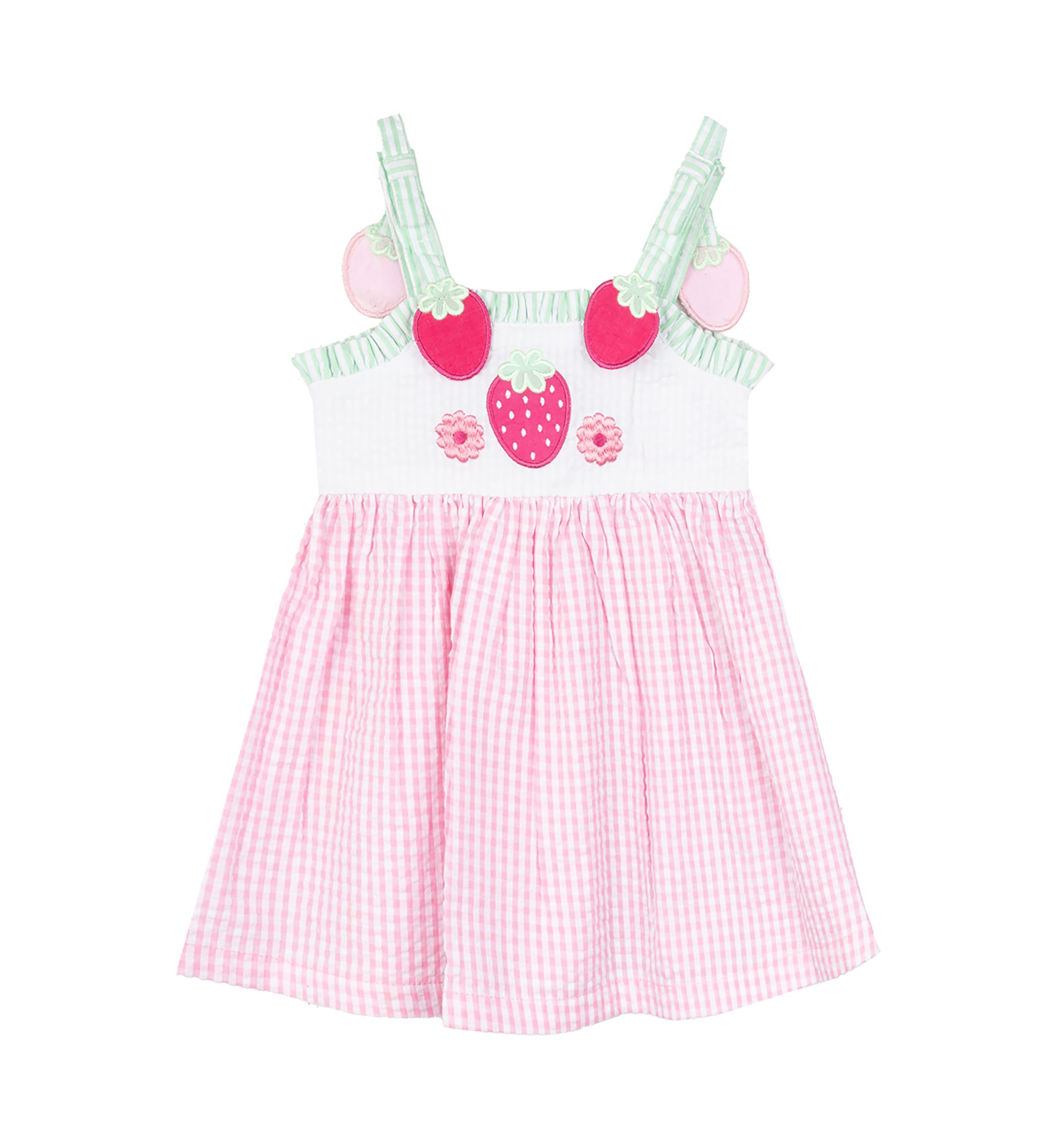 Girls 4-6x Sleeveless Strawberry Seersucker Dress