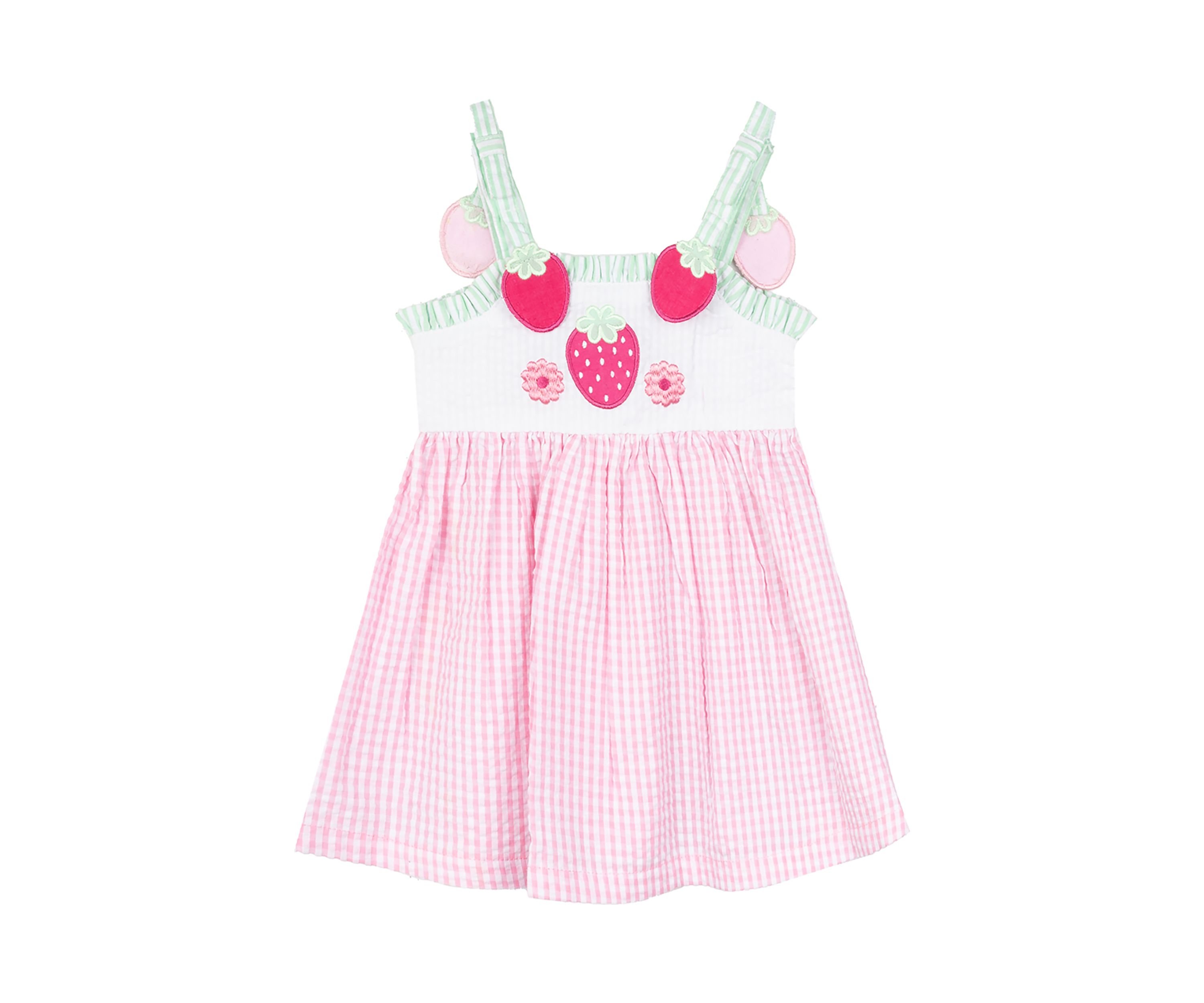Girls 4-6x Sleeveless Strawberry Seersucker Dress